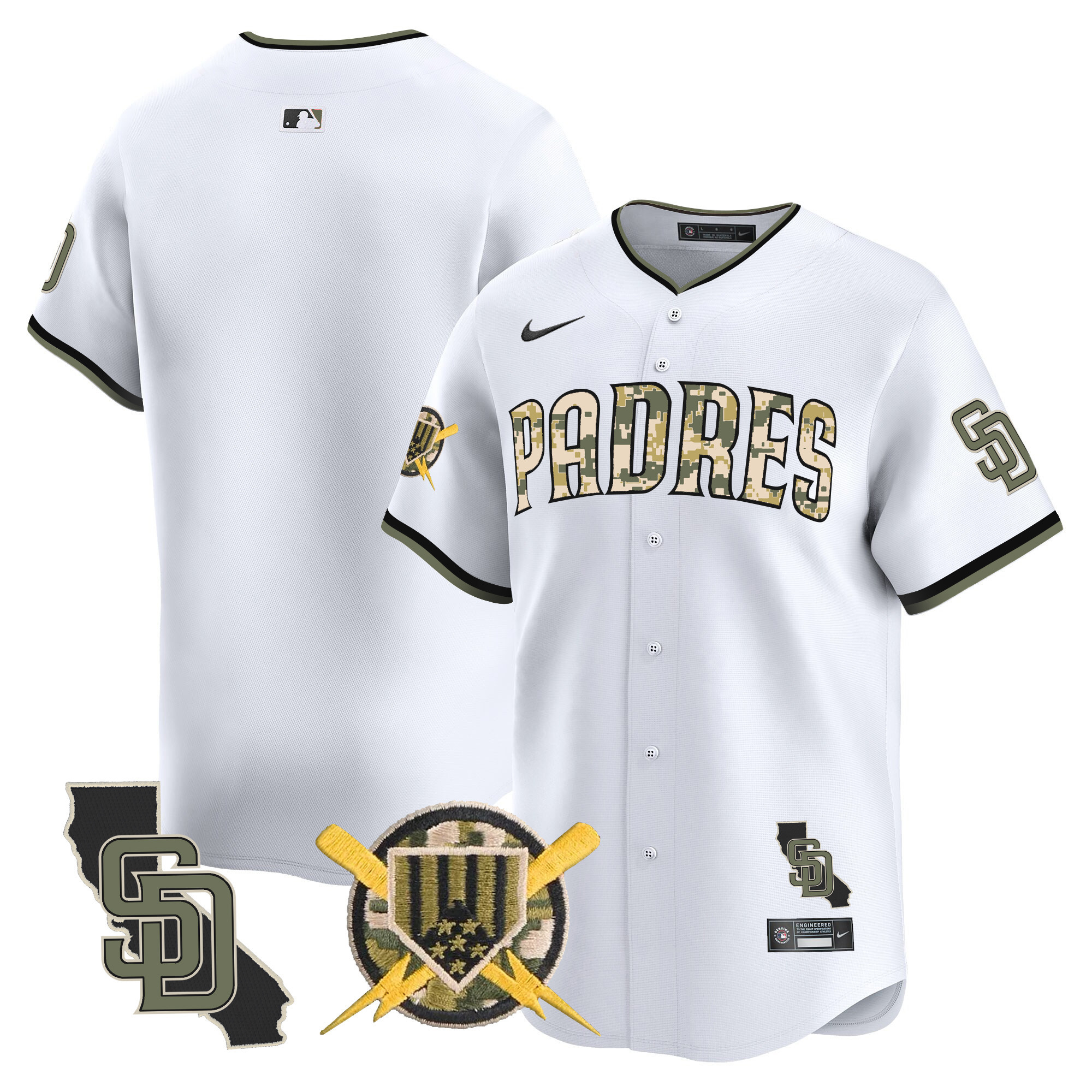 Men's Padres Armed Forces Day Vapor Premier Limited Jersey - All Stitched