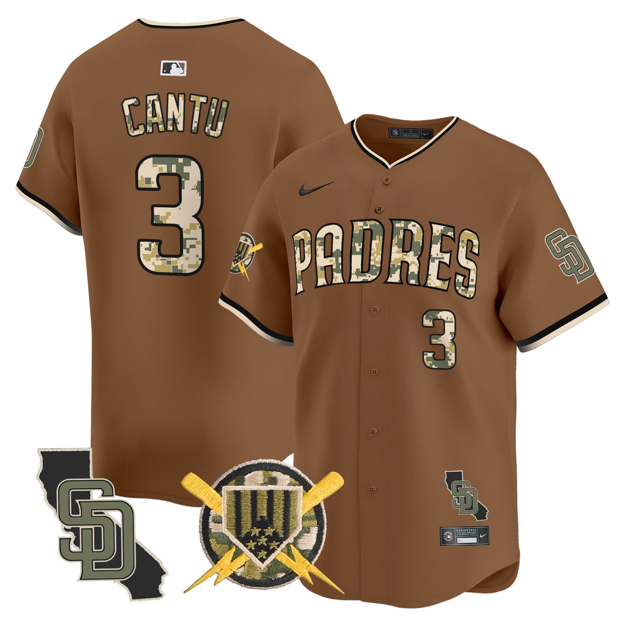 Men's Padres Armed Forces Day Vapor Premier Limited Jersey - All Stitched