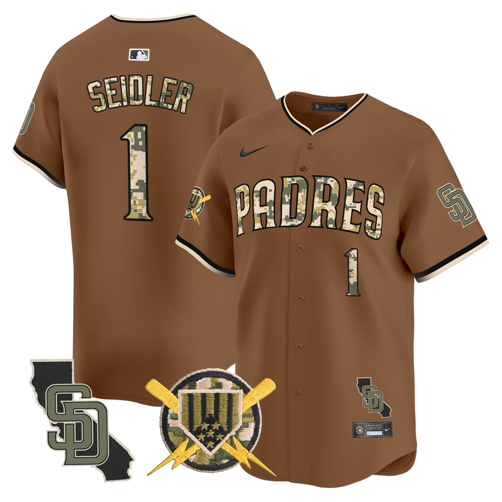 Men's Padres Armed Forces Day Vapor Premier Limited Jersey - All Stitched