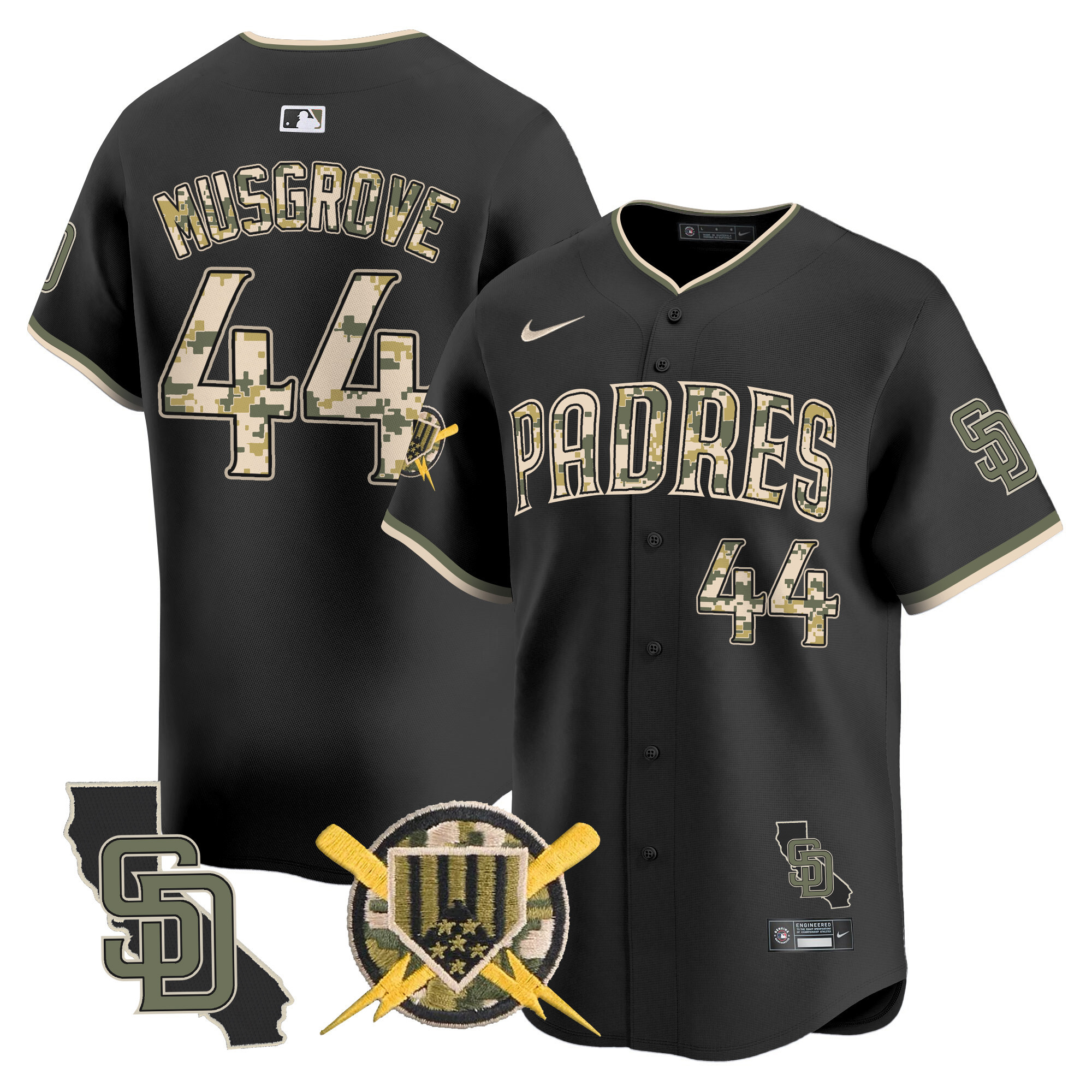 Men's Padres Armed Forces Day Vapor Premier Limited Jersey - All Stitched