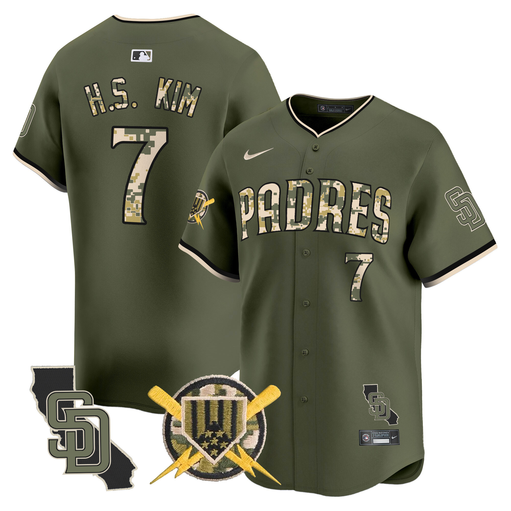 Men's Padres Armed Forces Day Vapor Premier Limited Jersey - All Stitched