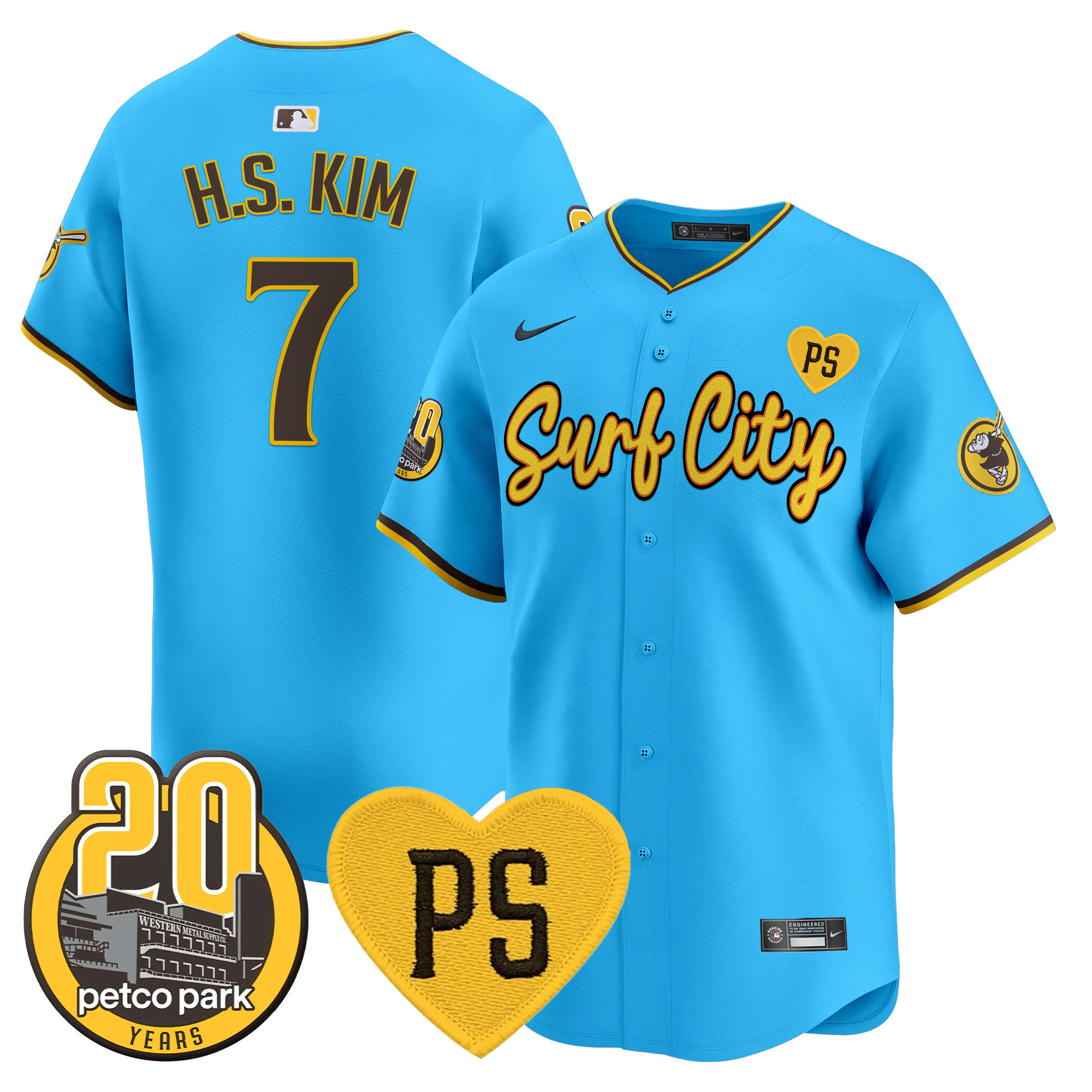 Men's Padres “For Peter” & Petco Park 20th Patch Vapor Premier Limited Jersey V3 - All Stitched
