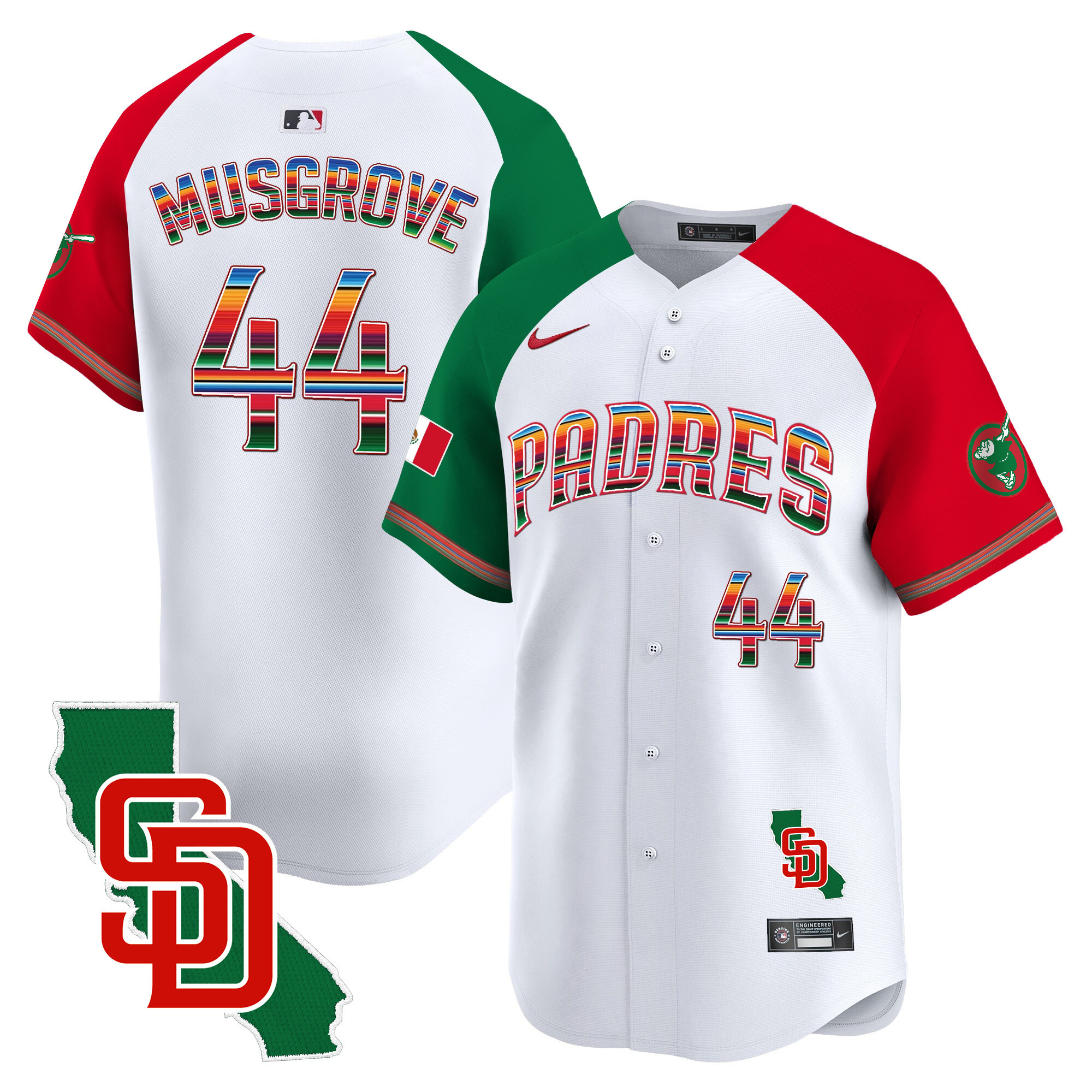Men's Padres Mexico California Patch Vapor Premier Limited Jersey – All Stitched