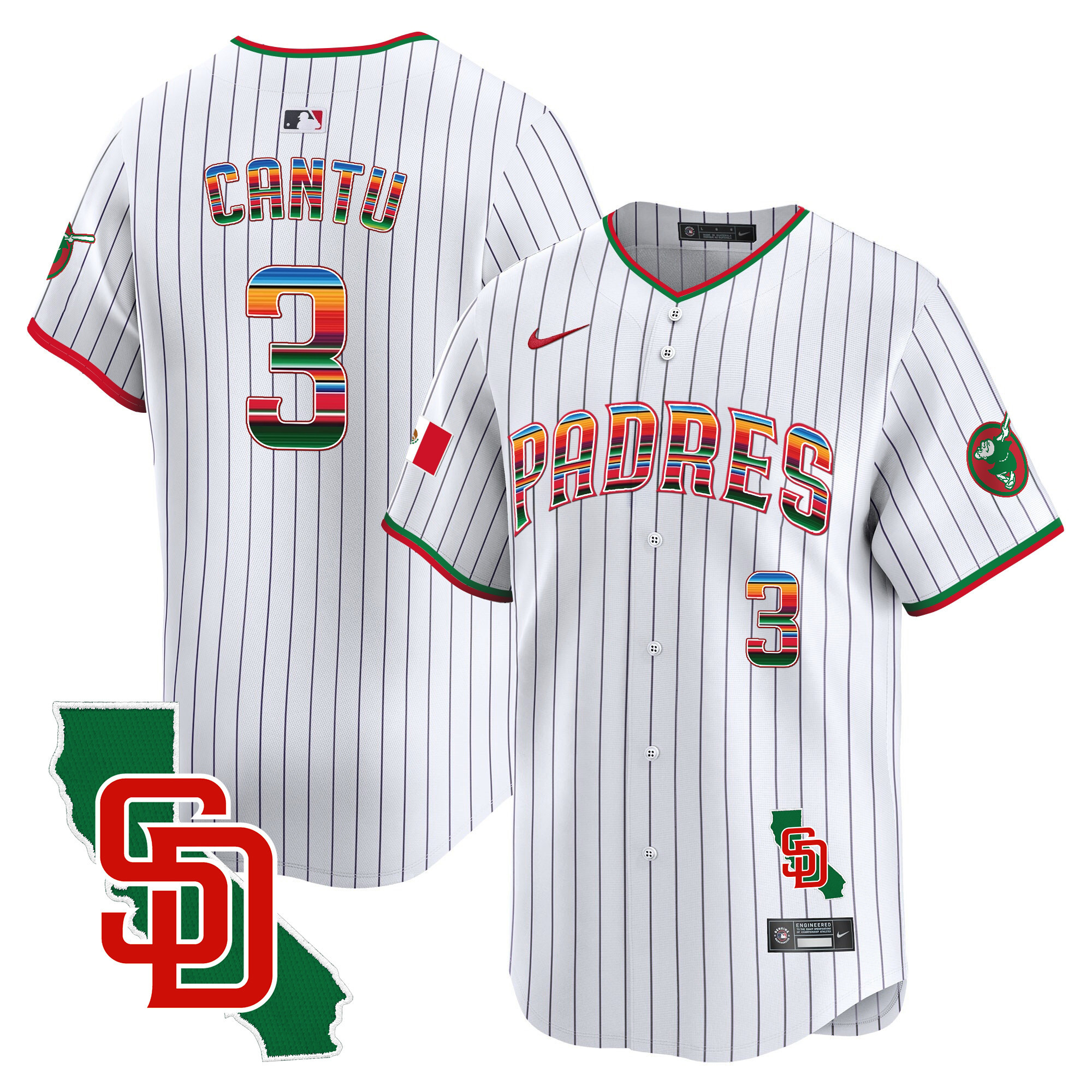 Men's Padres Mexico California Patch Vapor Premier Limited Jersey – All Stitched
