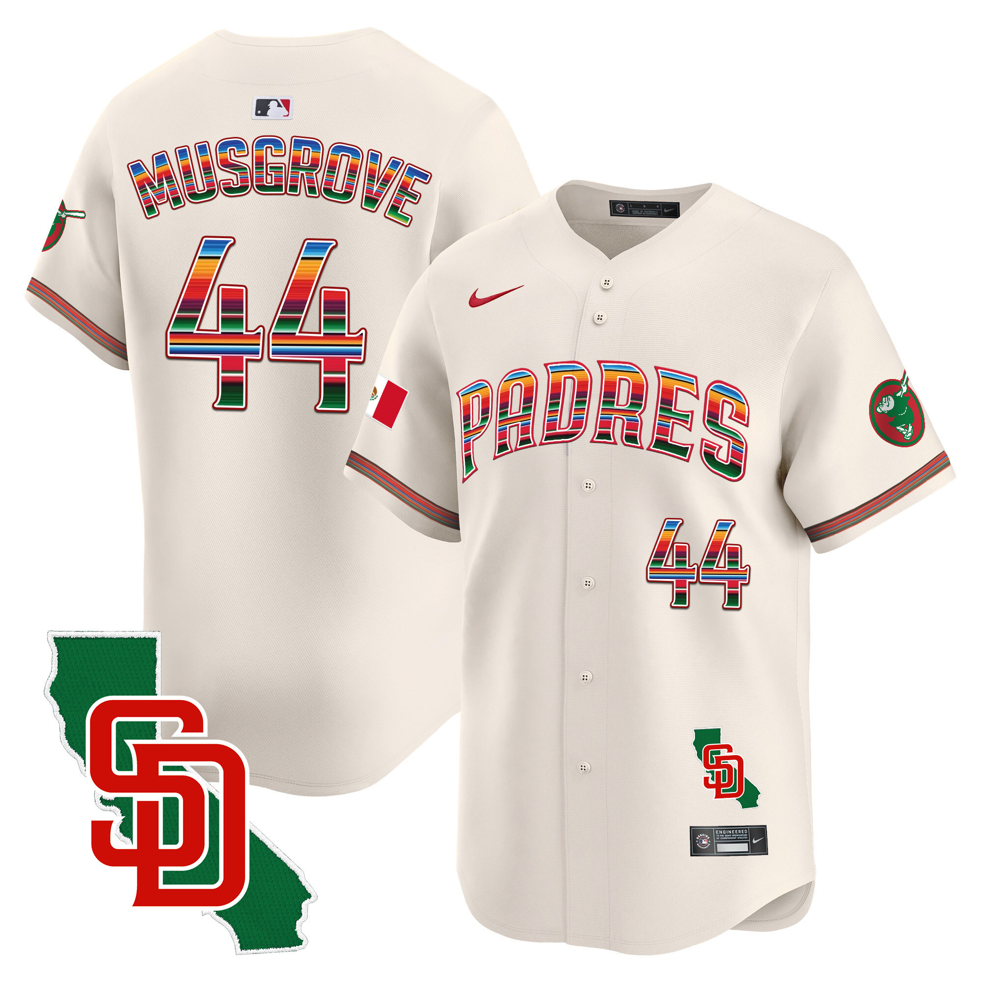 Men's Padres Mexico California Patch Vapor Premier Limited Jersey – All Stitched