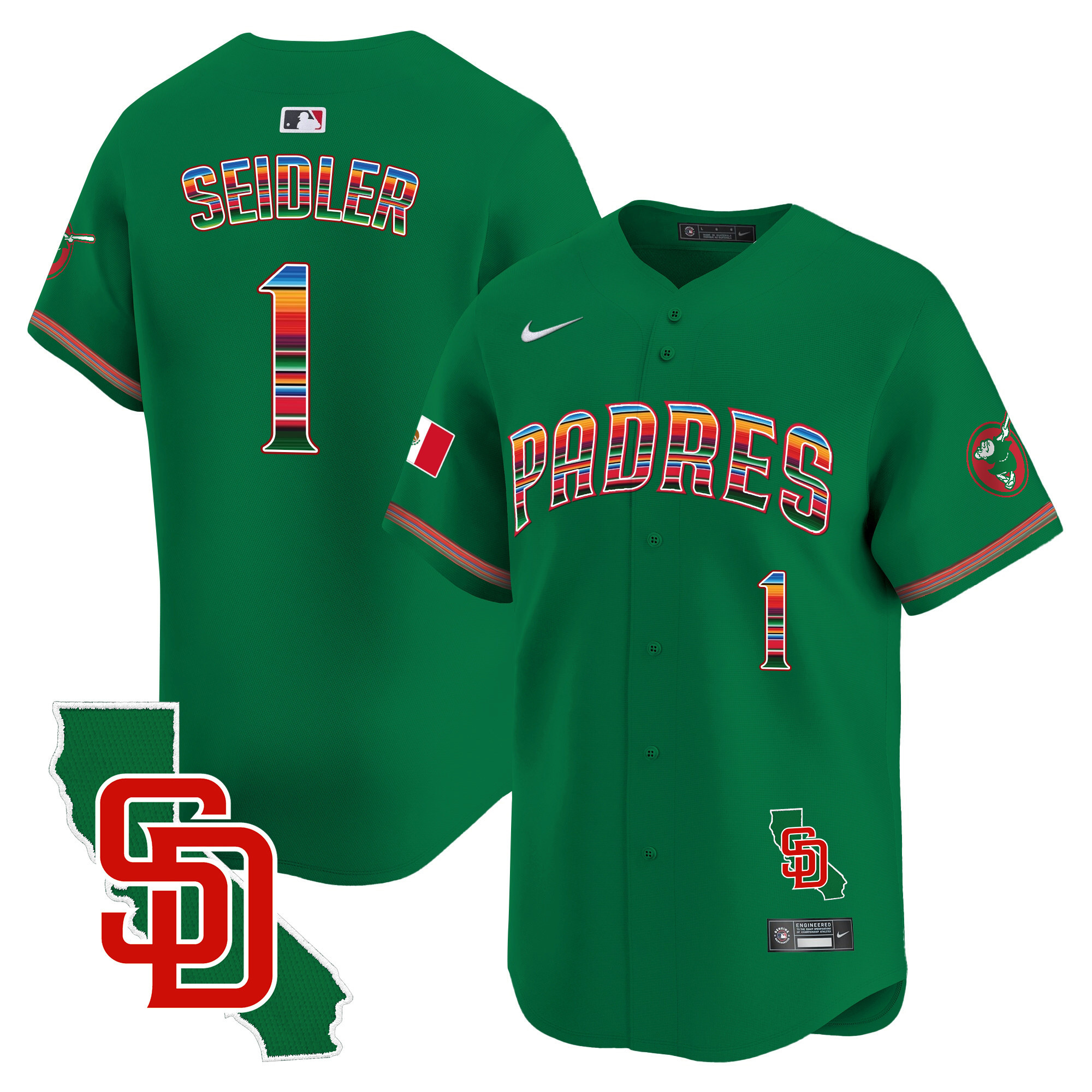 Men's Padres Mexico California Patch Vapor Premier Limited Jersey – All Stitched