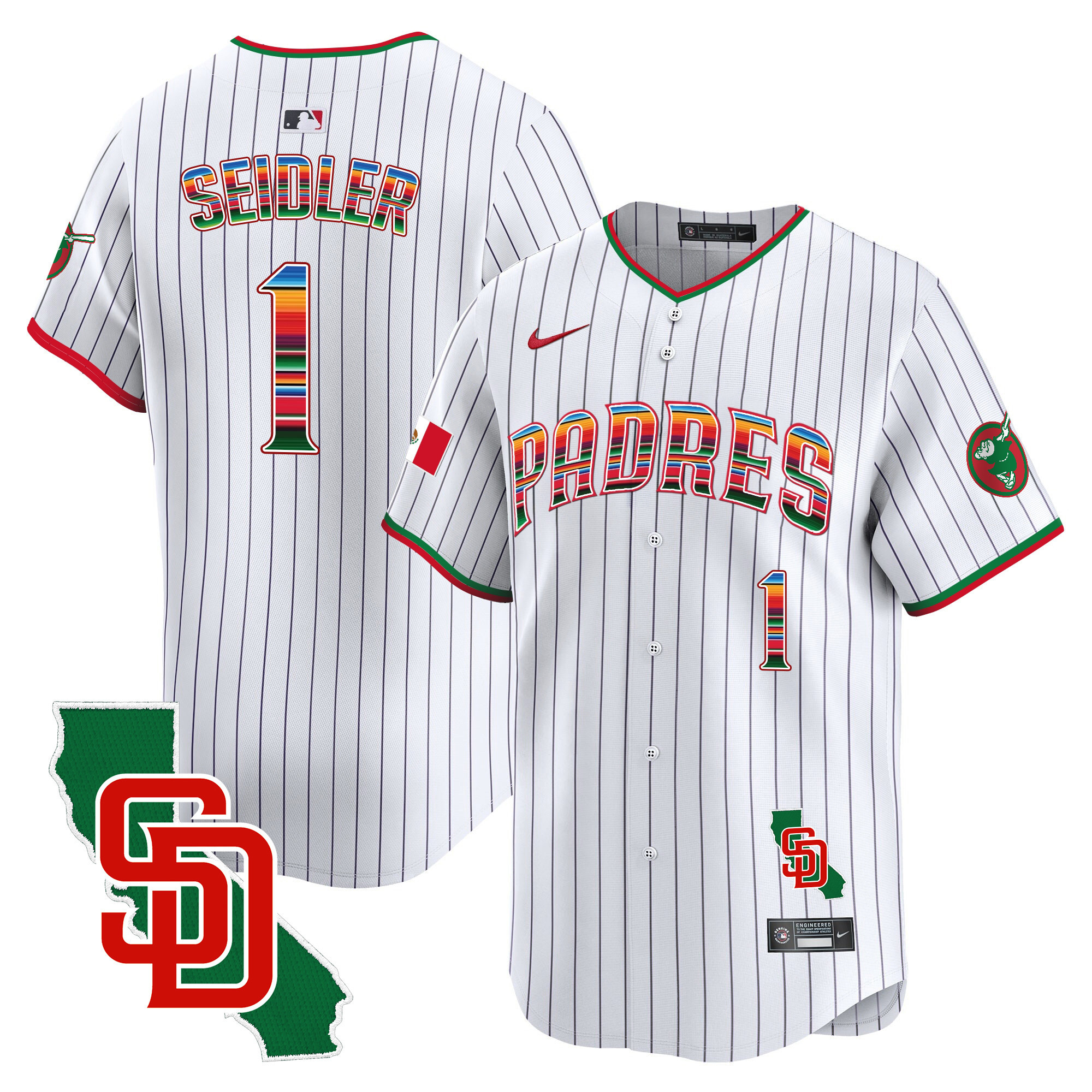 Men's Padres Mexico California Patch Vapor Premier Limited Jersey – All Stitched