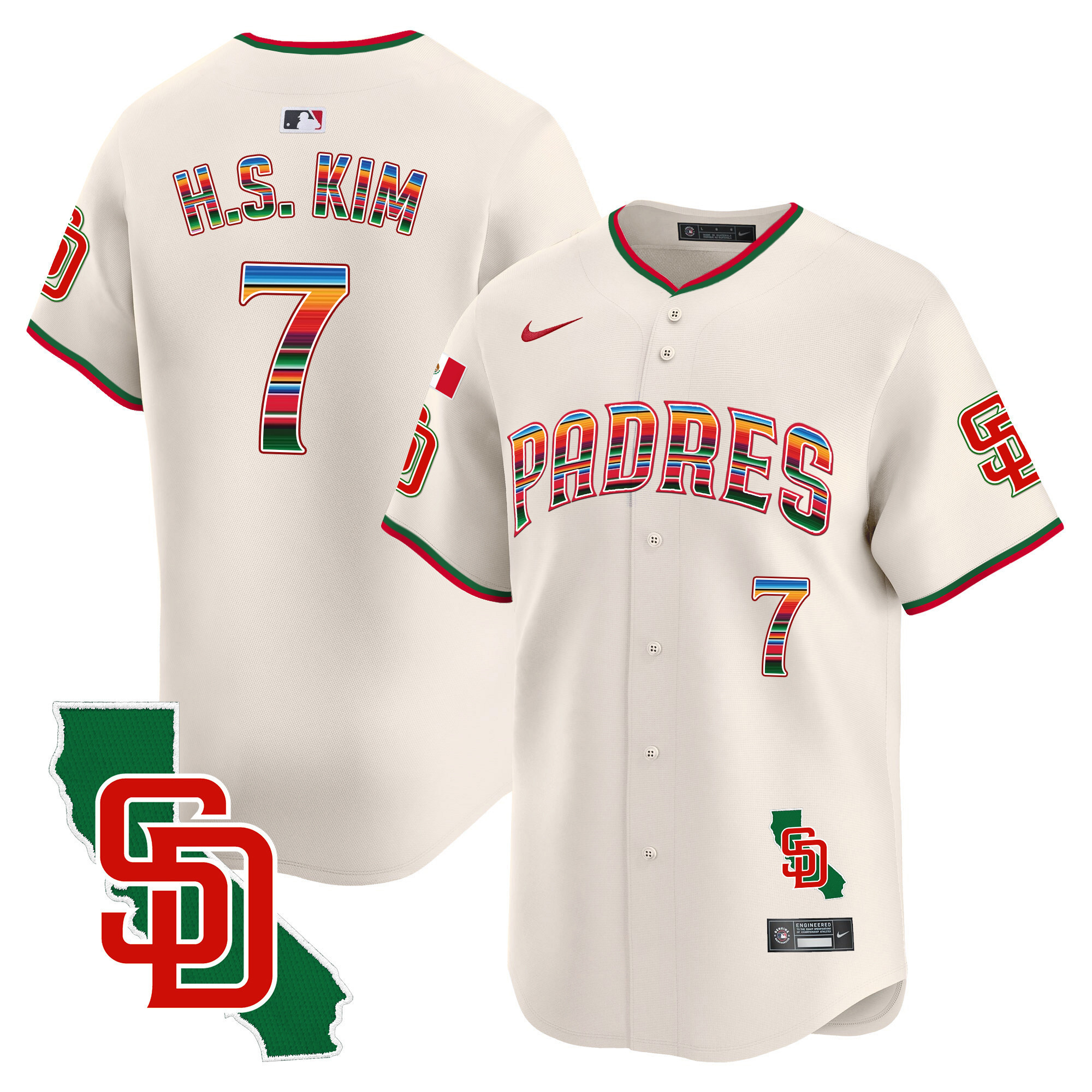 Men's Padres Mexico California Patch Vapor Premier Limited Jersey V3 – All Stitched