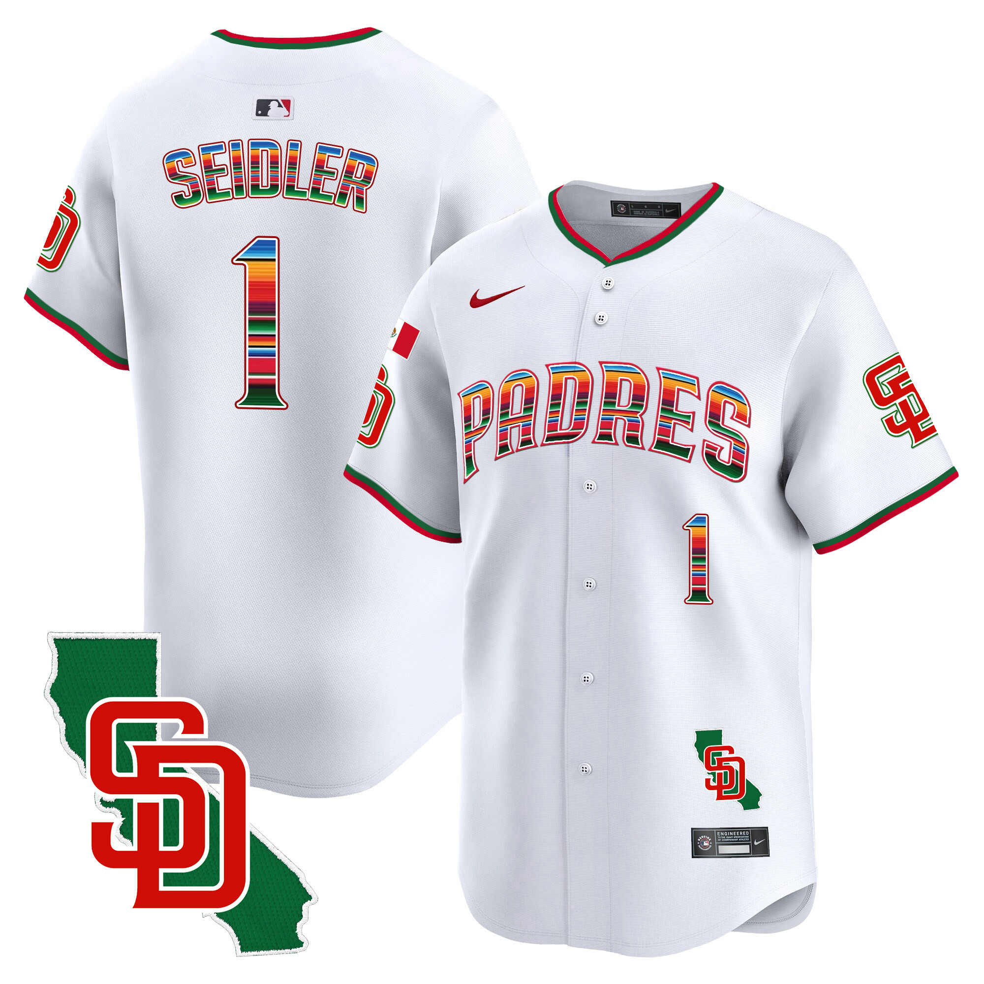 Men's Padres Mexico California Patch Vapor Premier Limited Jersey V3 – All Stitched