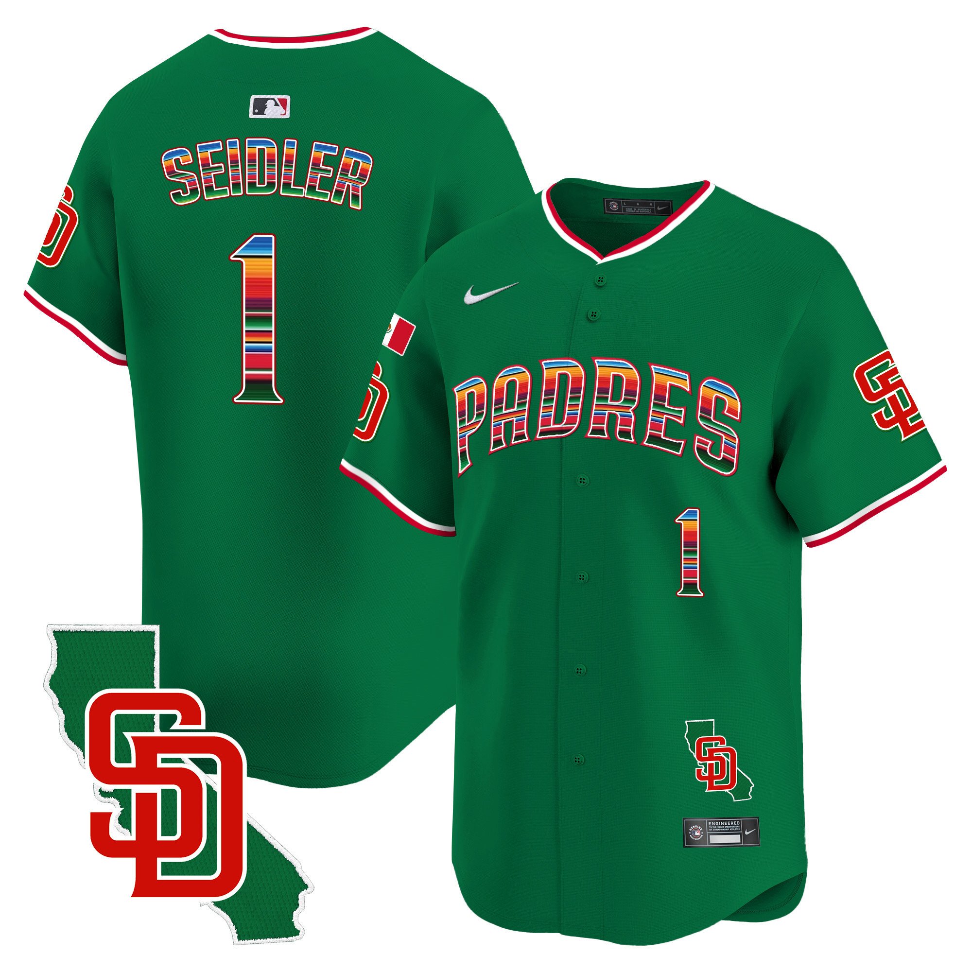 Men's Padres Mexico California Patch Vapor Premier Limited Jersey V3 – All Stitched