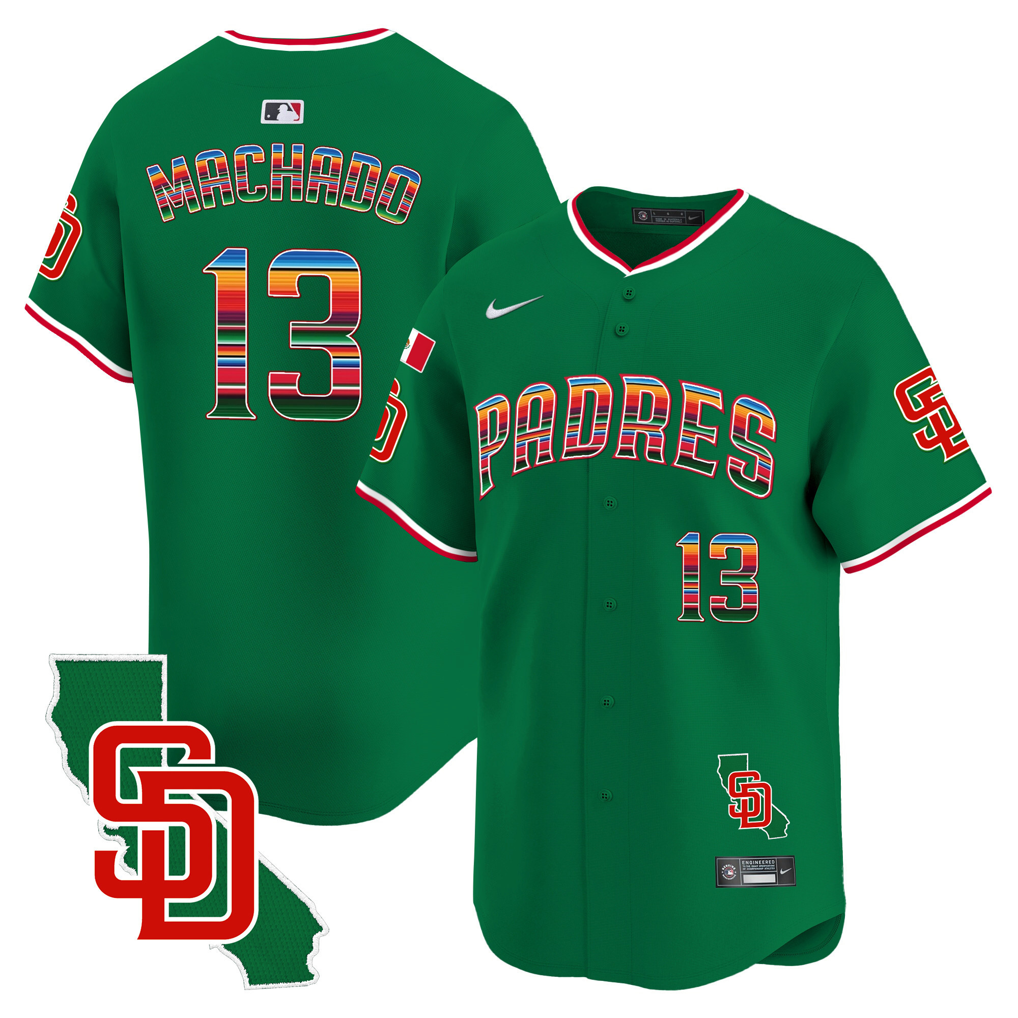 Men's Padres Mexico California Patch Vapor Premier Limited Jersey V3 – All Stitched