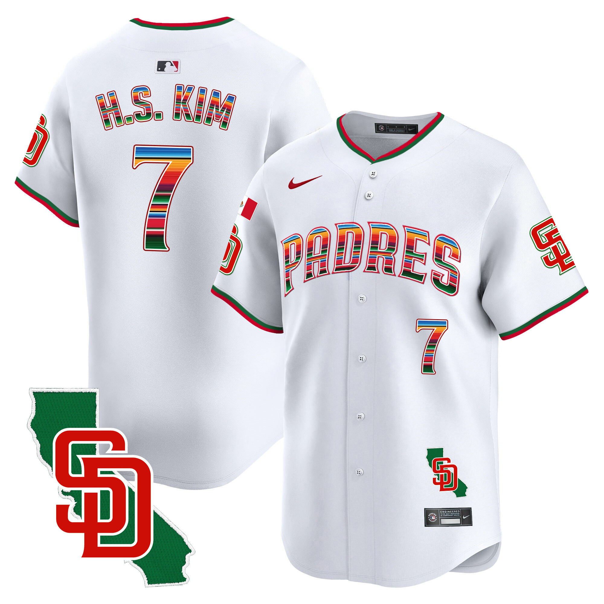 Men's Padres Mexico California Patch Vapor Premier Limited Jersey V3 – All Stitched