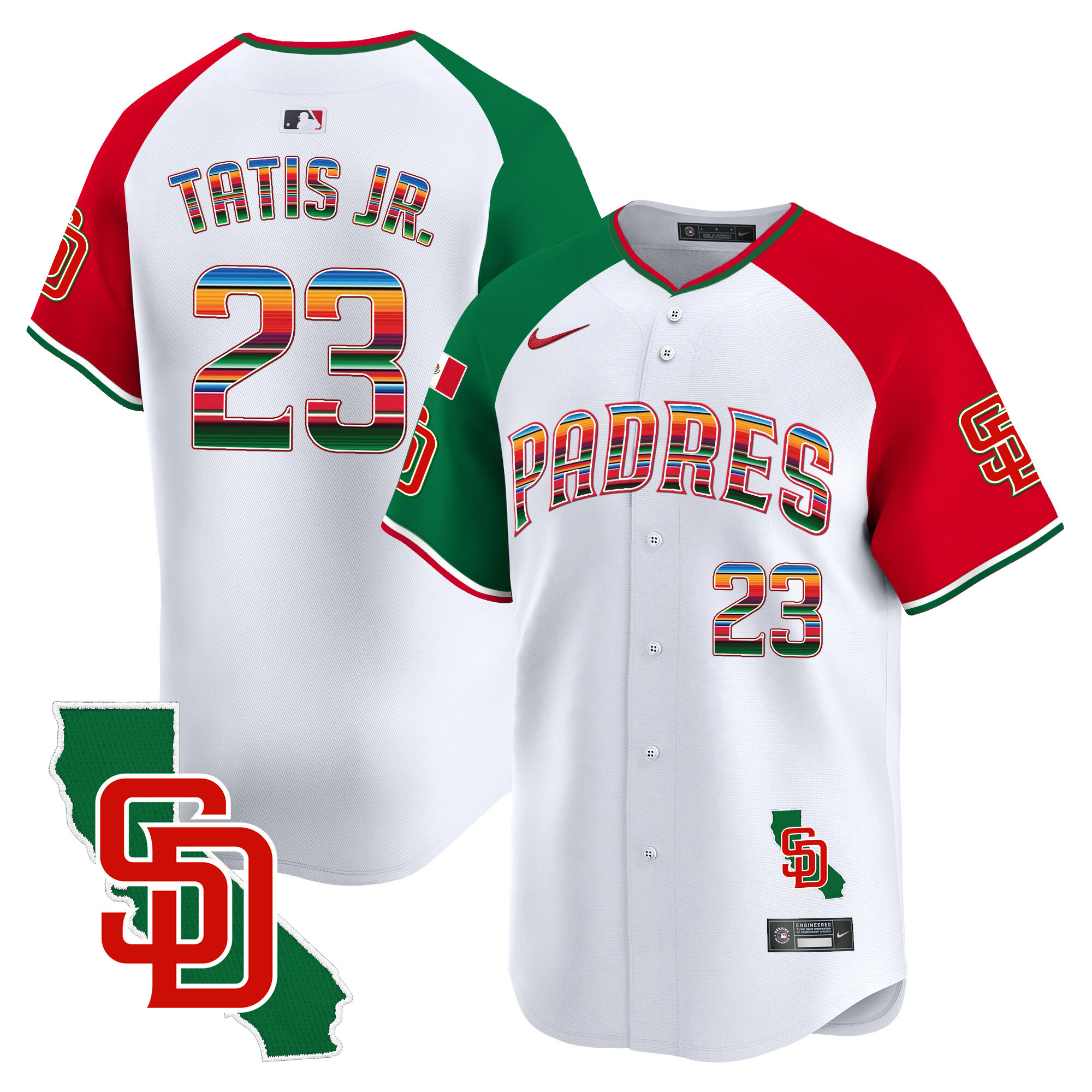 Men's Padres Mexico California Patch Vapor Premier Limited Jersey V3 – All Stitched