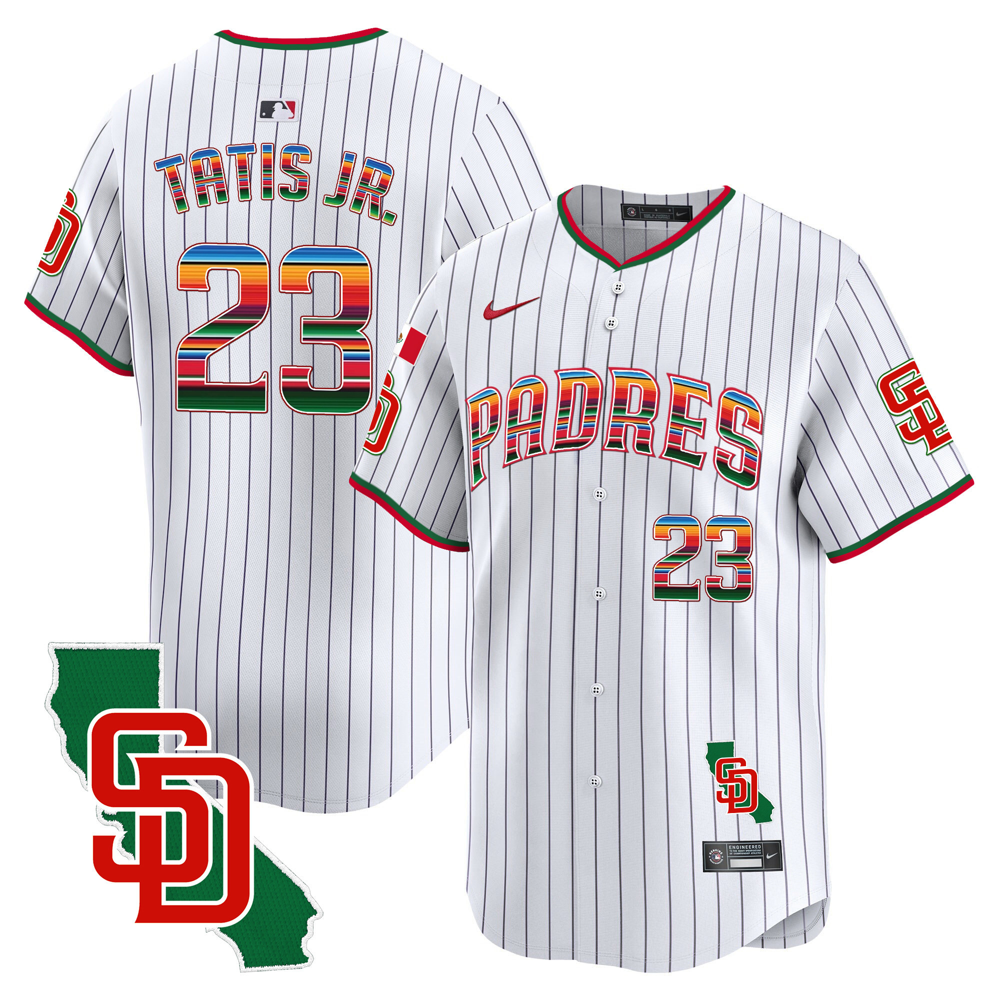 Men's Padres Mexico California Patch Vapor Premier Limited Jersey V3 – All Stitched