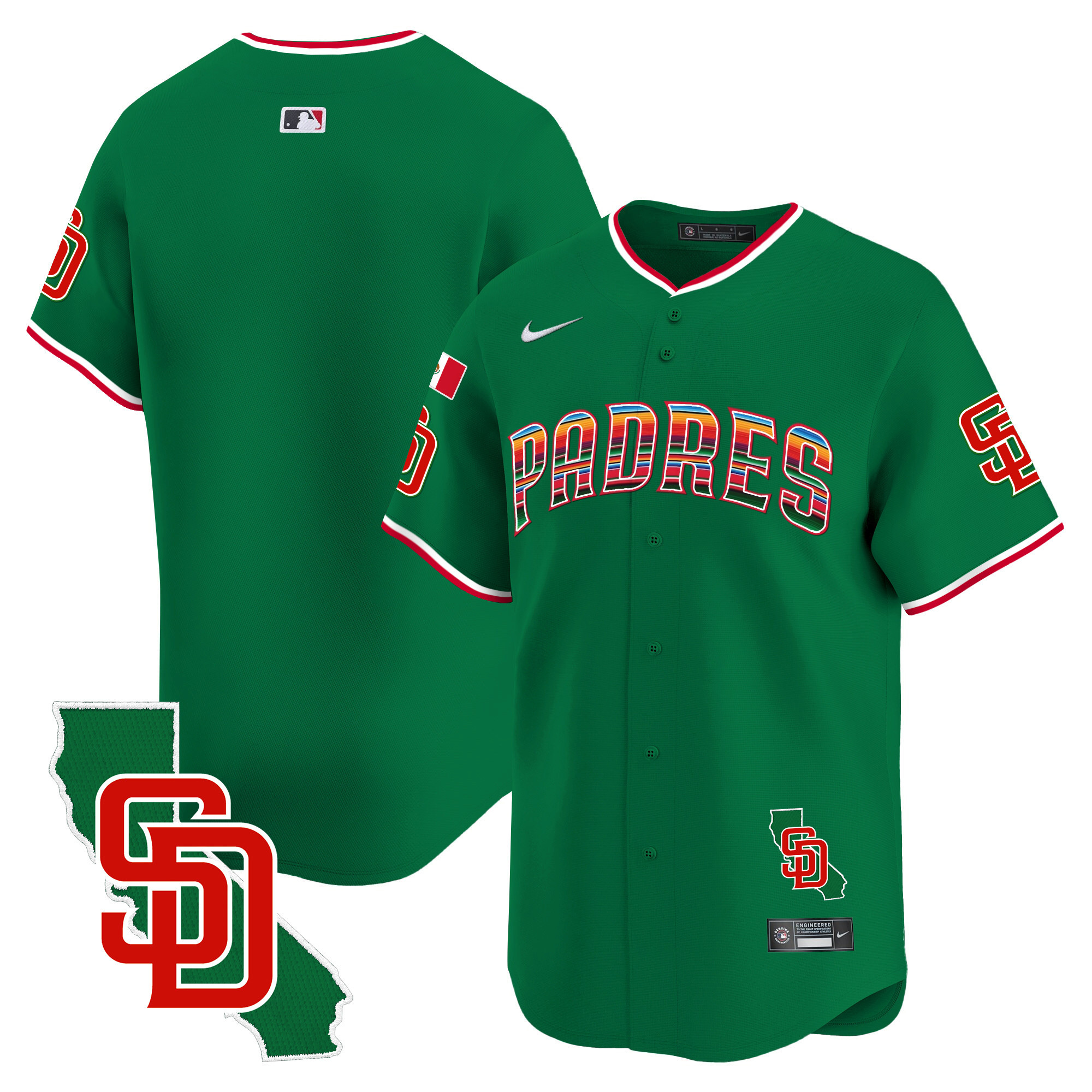 Men's Padres Mexico California Patch Vapor Premier Limited Jersey V3 – All Stitched