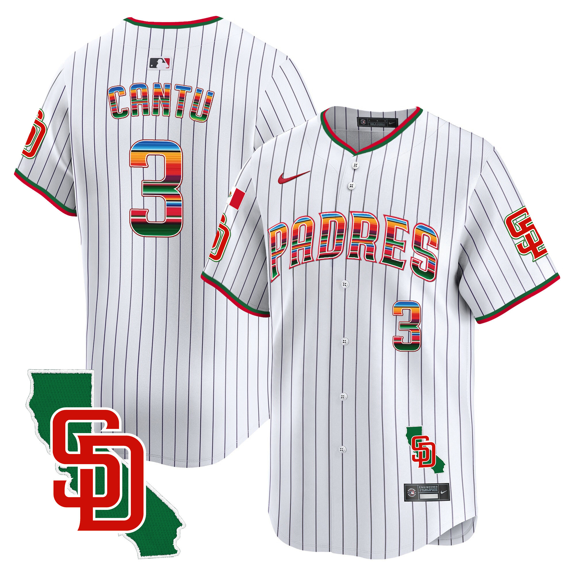 Men's Padres Mexico California Patch Vapor Premier Limited Jersey V3 – All Stitched