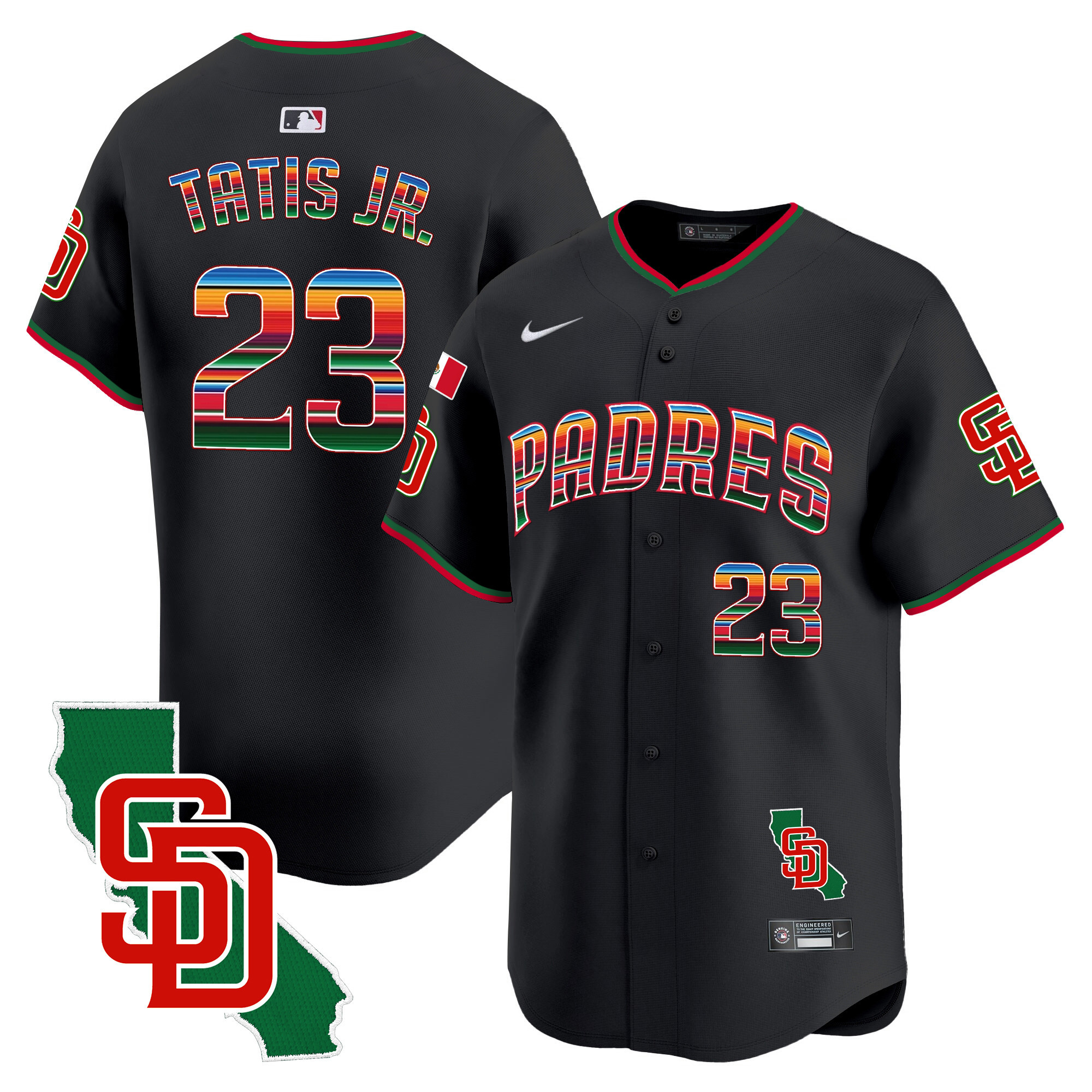Men's Padres Mexico California Patch Vapor Premier Limited Jersey V3 – All Stitched