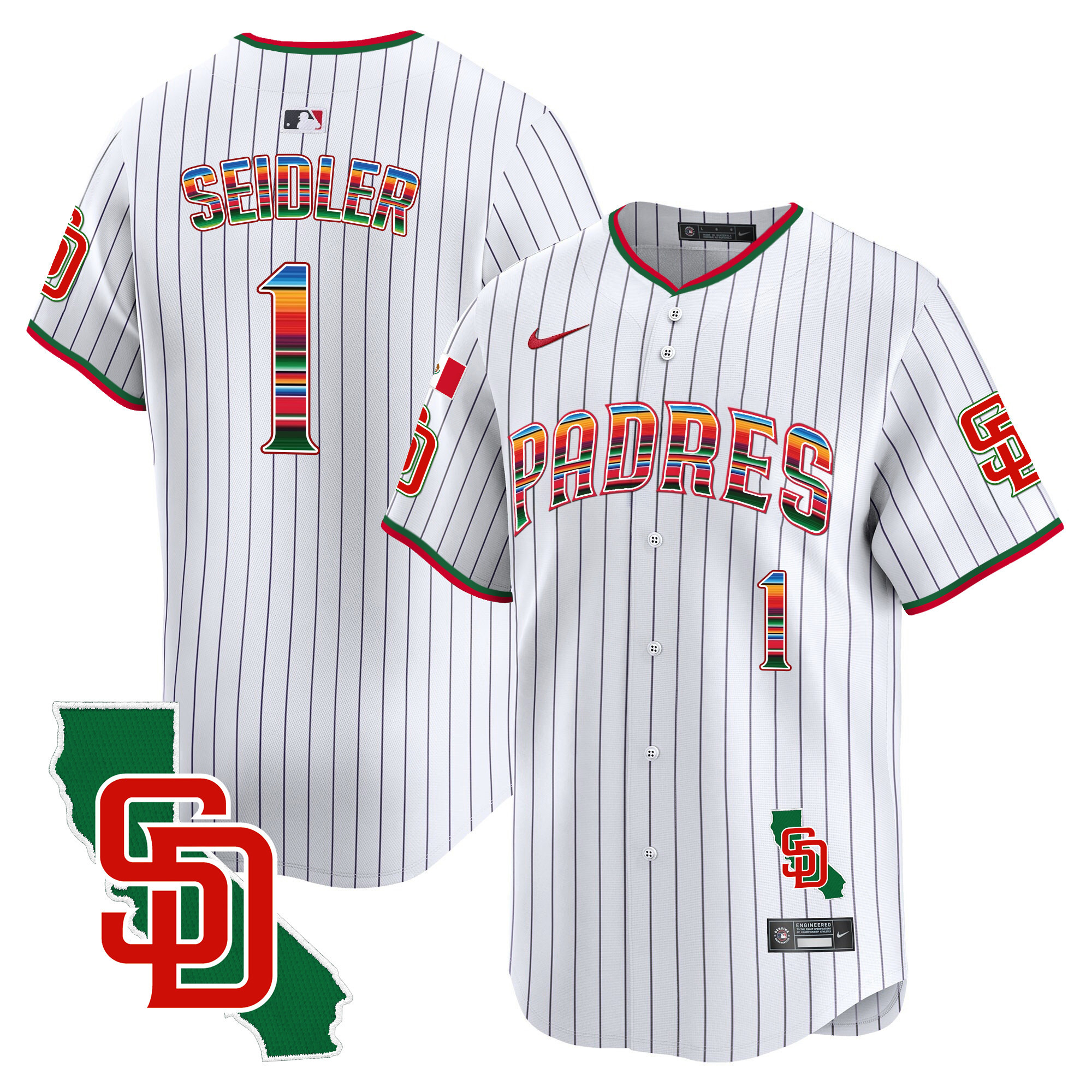 Men's Padres Mexico California Patch Vapor Premier Limited Jersey V3 – All Stitched