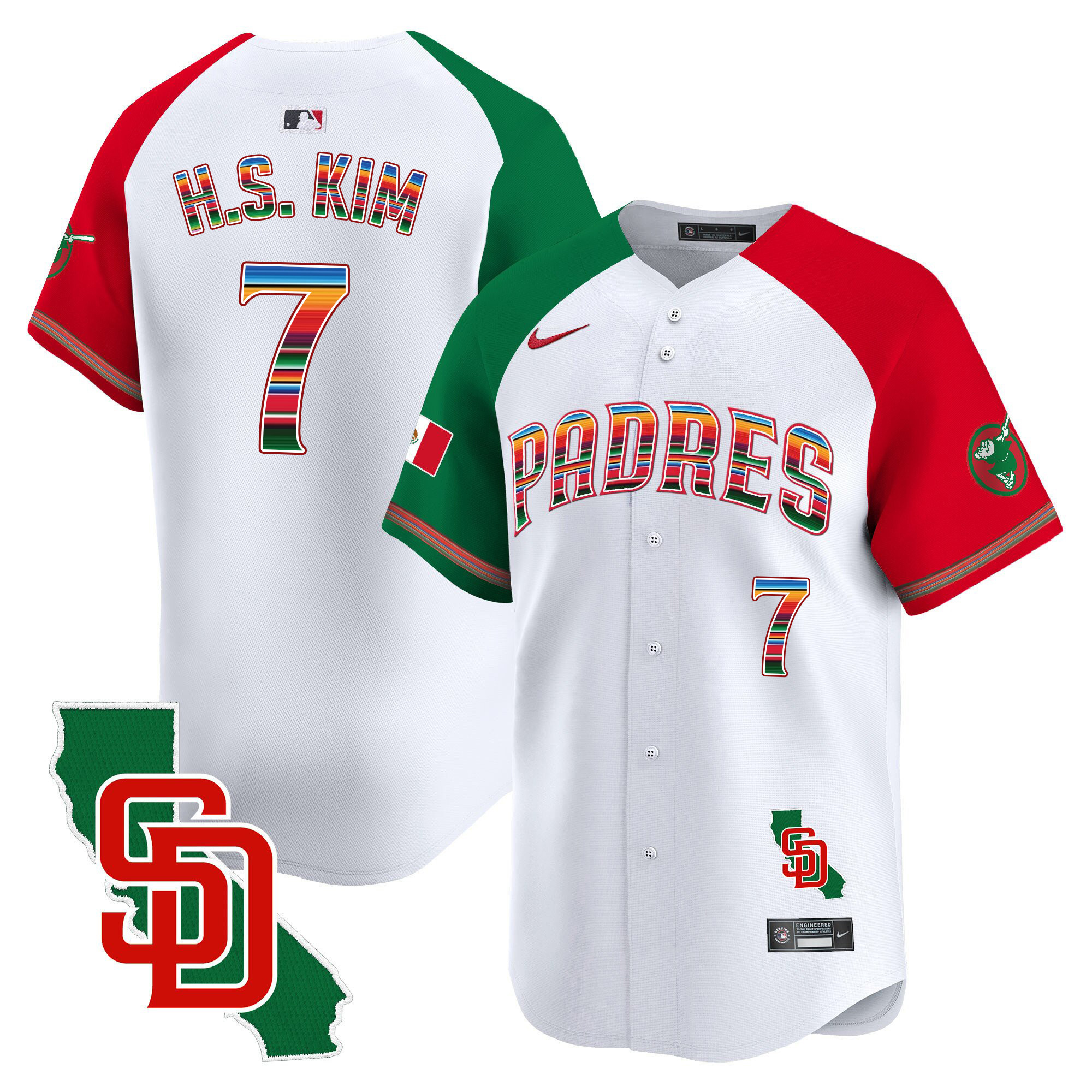 Men's Padres Mexico California Patch Vapor Premier Limited Jersey V3 – All Stitched