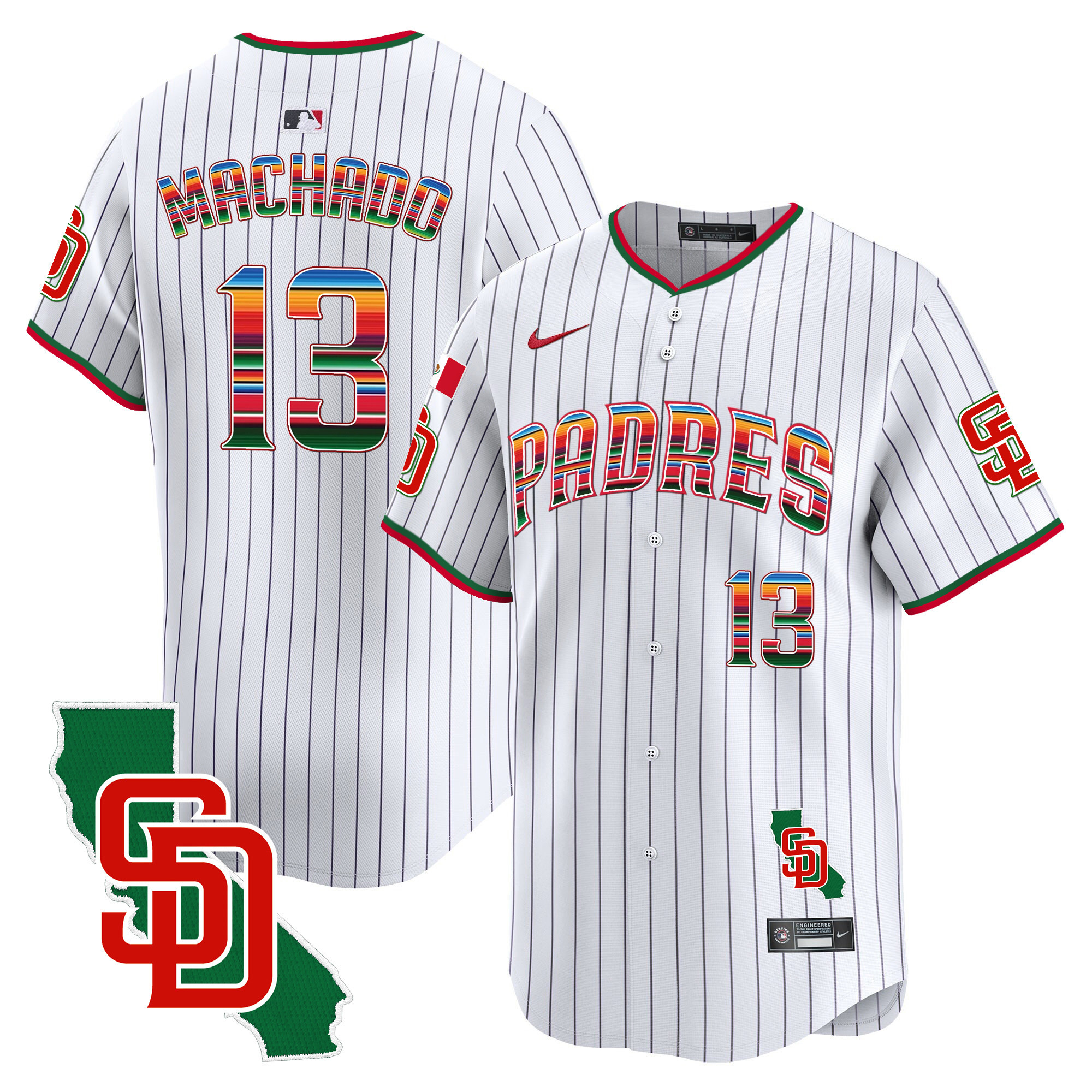 Men's Padres Mexico California Patch Vapor Premier Limited Jersey V3 – All Stitched