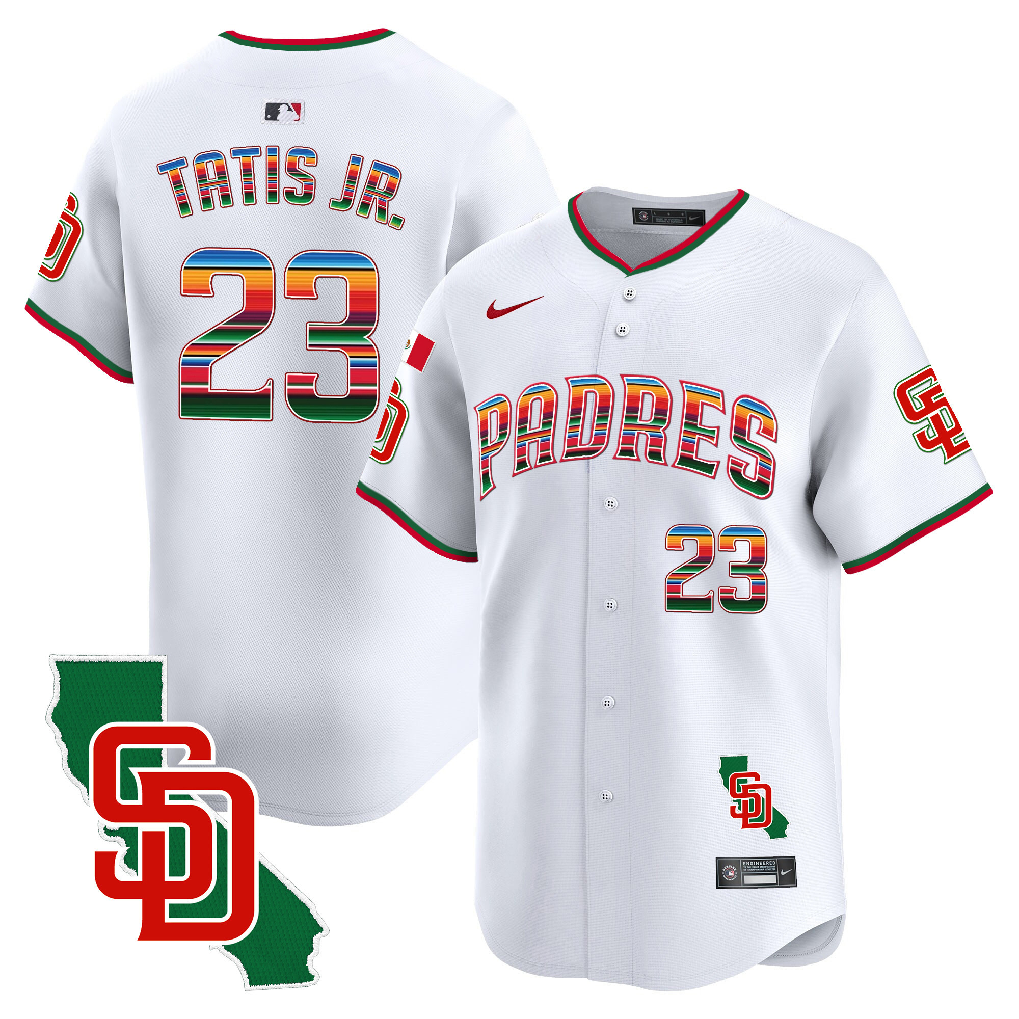 Men's Padres Mexico California Patch Vapor Premier Limited Jersey V3 – All Stitched