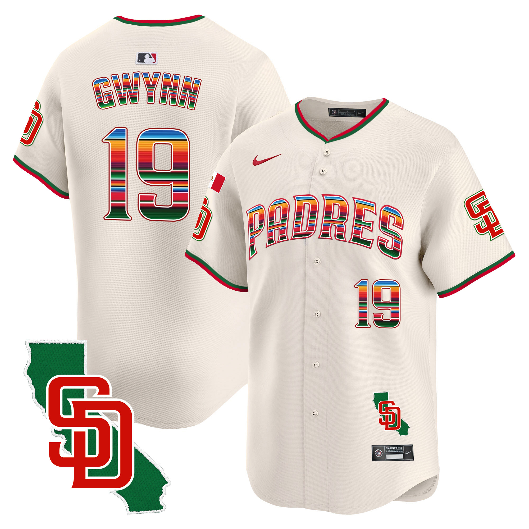 Men's Padres Mexico California Patch Vapor Premier Limited Jersey V3 – All Stitched
