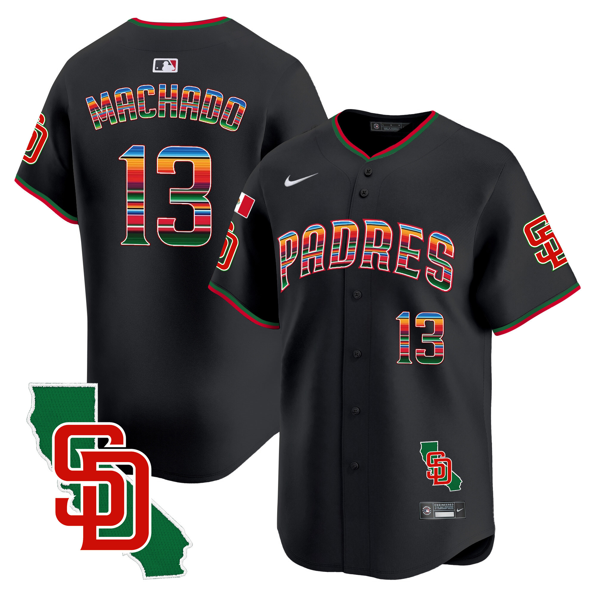 Men's Padres Mexico California Patch Vapor Premier Limited Jersey V3 – All Stitched