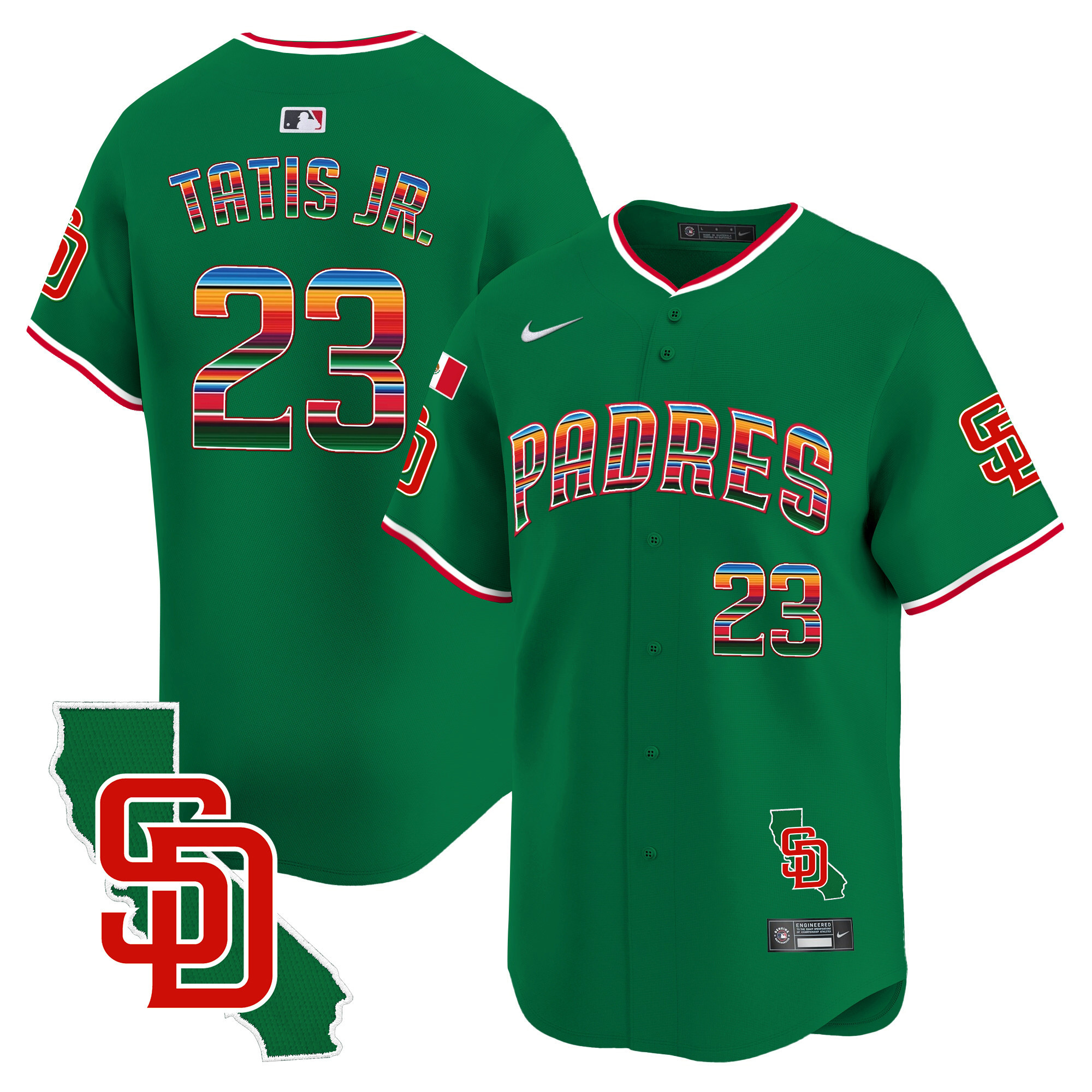 Men's Padres Mexico California Patch Vapor Premier Limited Jersey V3 – All Stitched