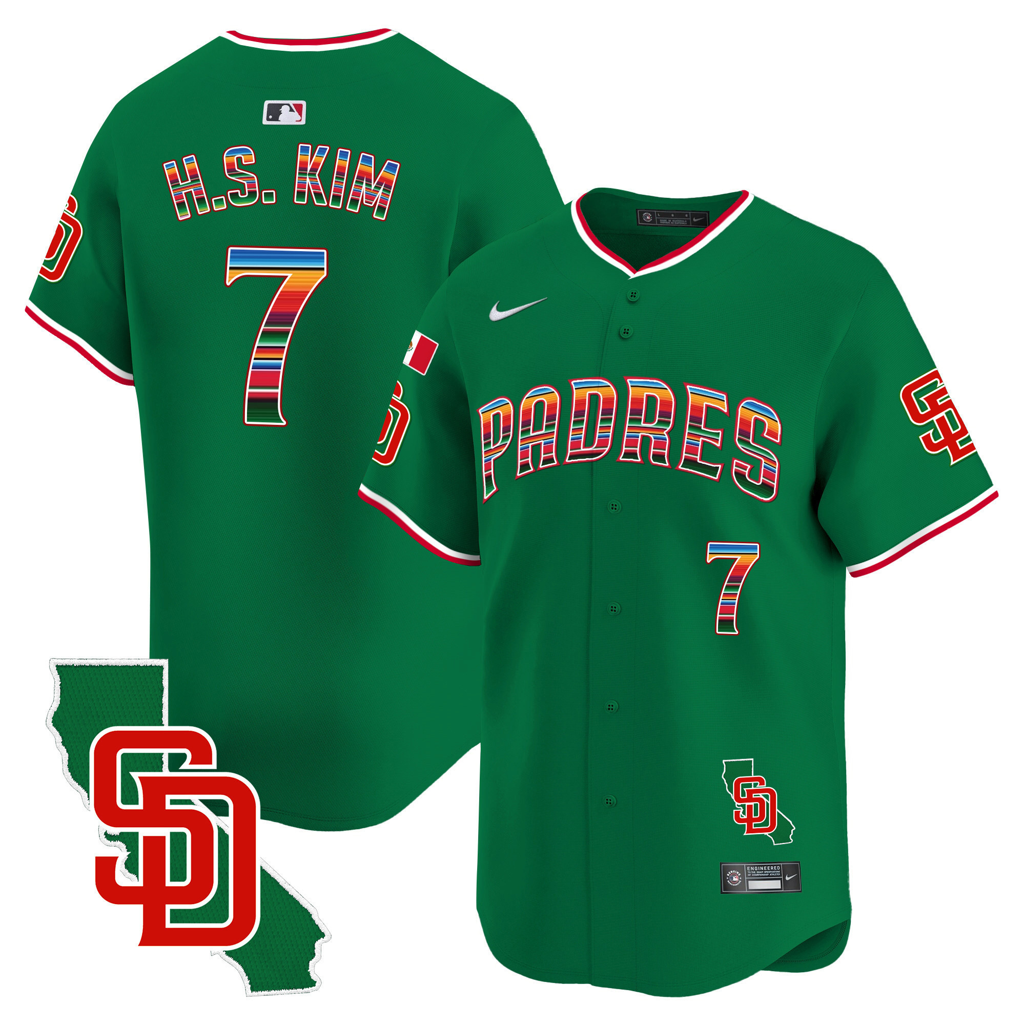 Men's Padres Mexico California Patch Vapor Premier Limited Jersey V3 – All Stitched