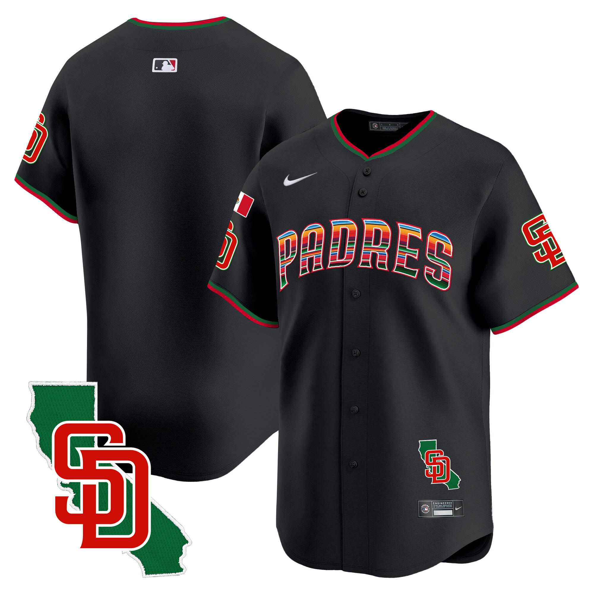 Men's Padres Mexico California Patch Vapor Premier Limited Jersey V3 – All Stitched