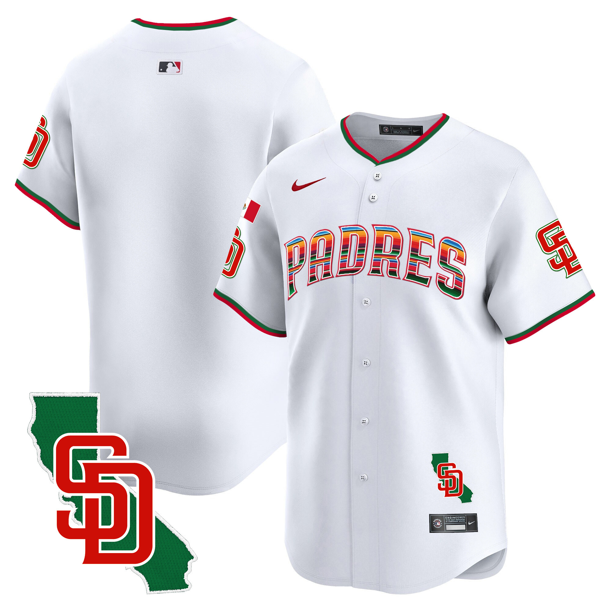 Men's Padres Mexico California Patch Vapor Premier Limited Jersey V3 – All Stitched