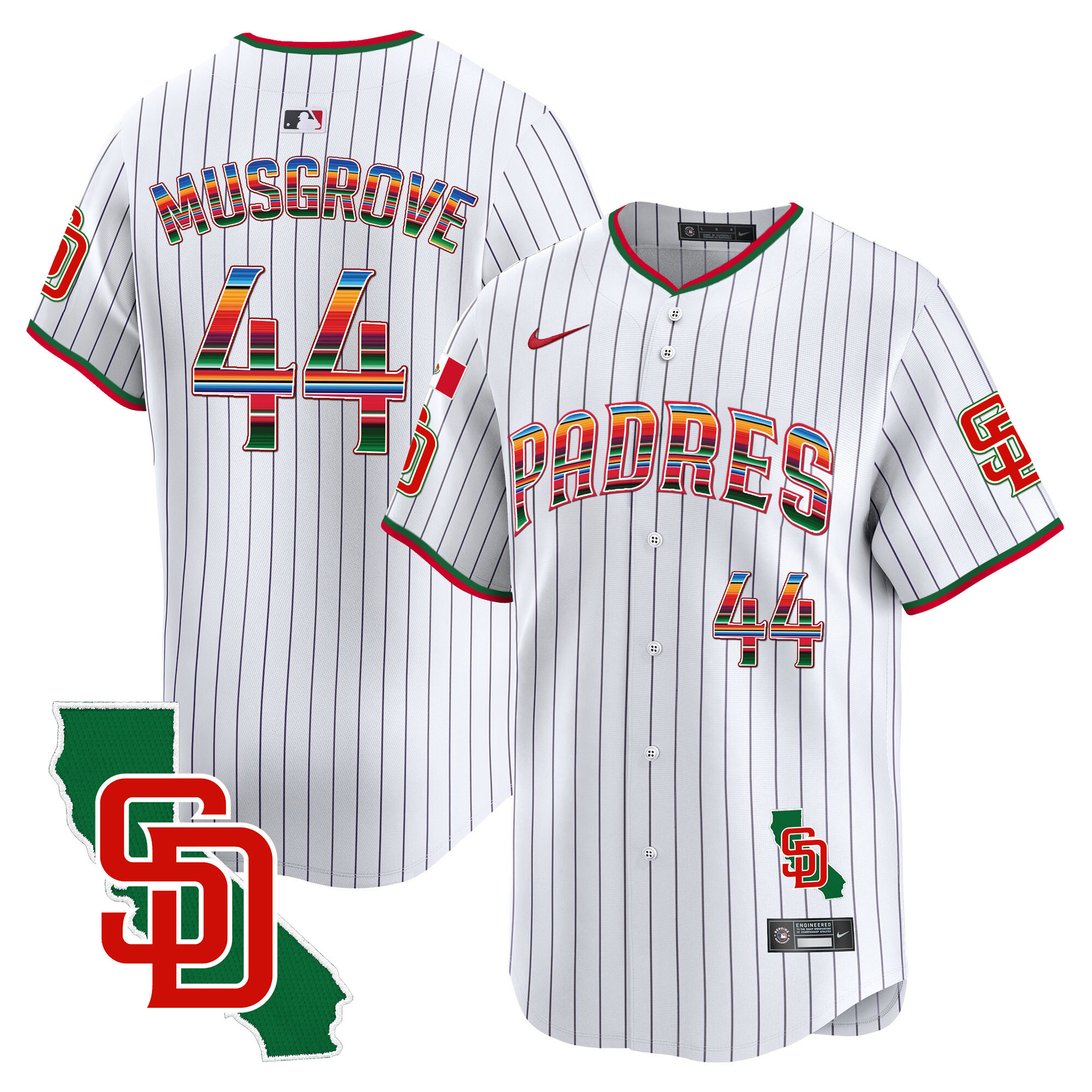Men's Padres Mexico California Patch Vapor Premier Limited Jersey V3 – All Stitched