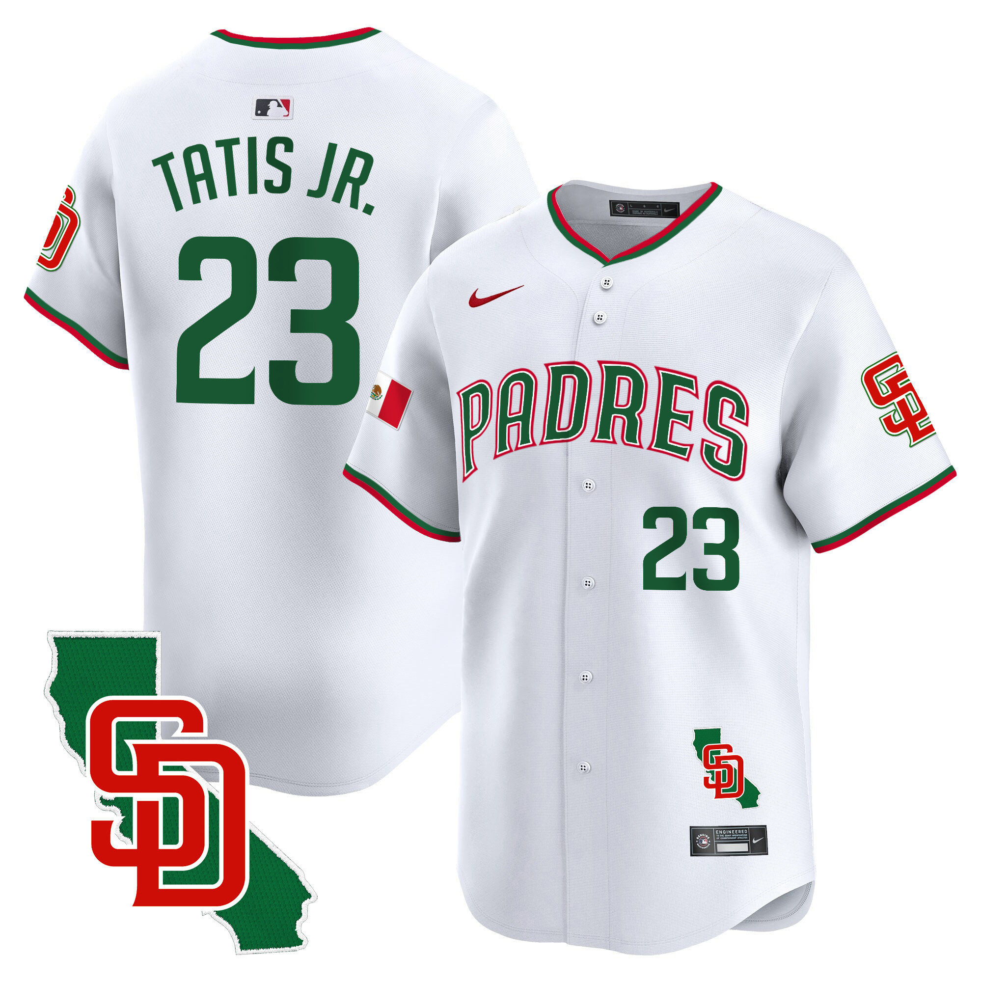 Men's Padres Mexico California Patch Vapor Premier Limited Jersey V5 – All Stitched
