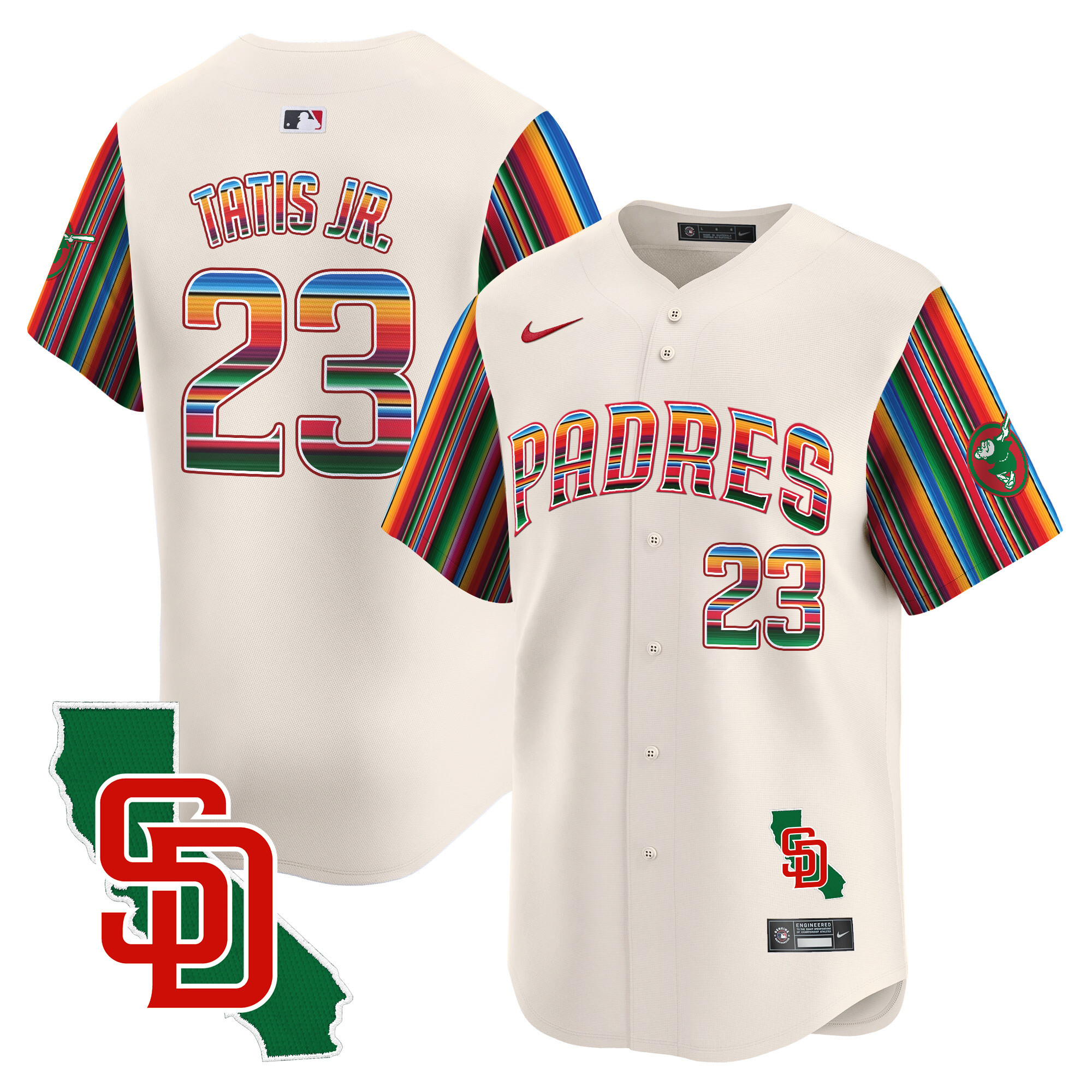 Men's Padres Mexico California Patch Vapor Premier Limited Jersey V6 – All Stitched