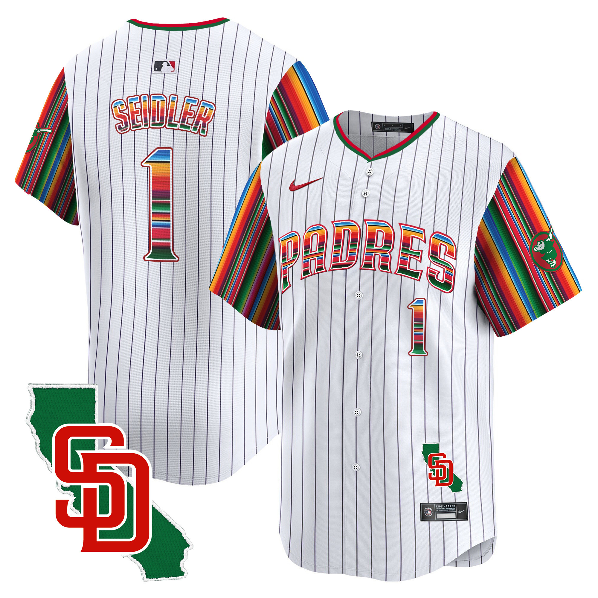 Men's Padres Mexico California Patch Vapor Premier Limited Jersey V6 – All Stitched