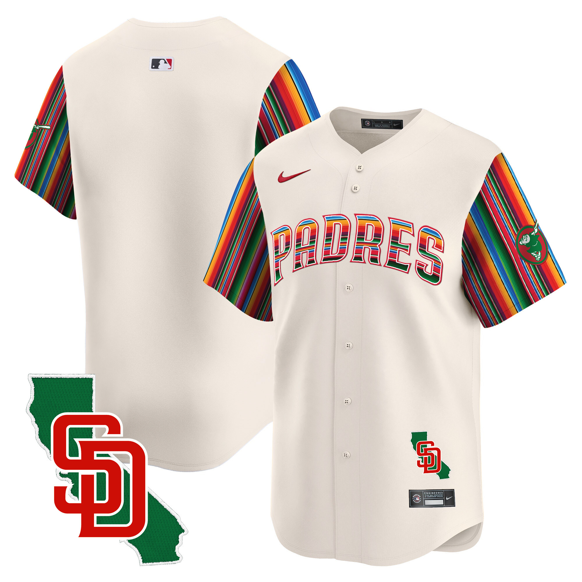 Men's Padres Mexico California Patch Vapor Premier Limited Jersey V6 – All Stitched