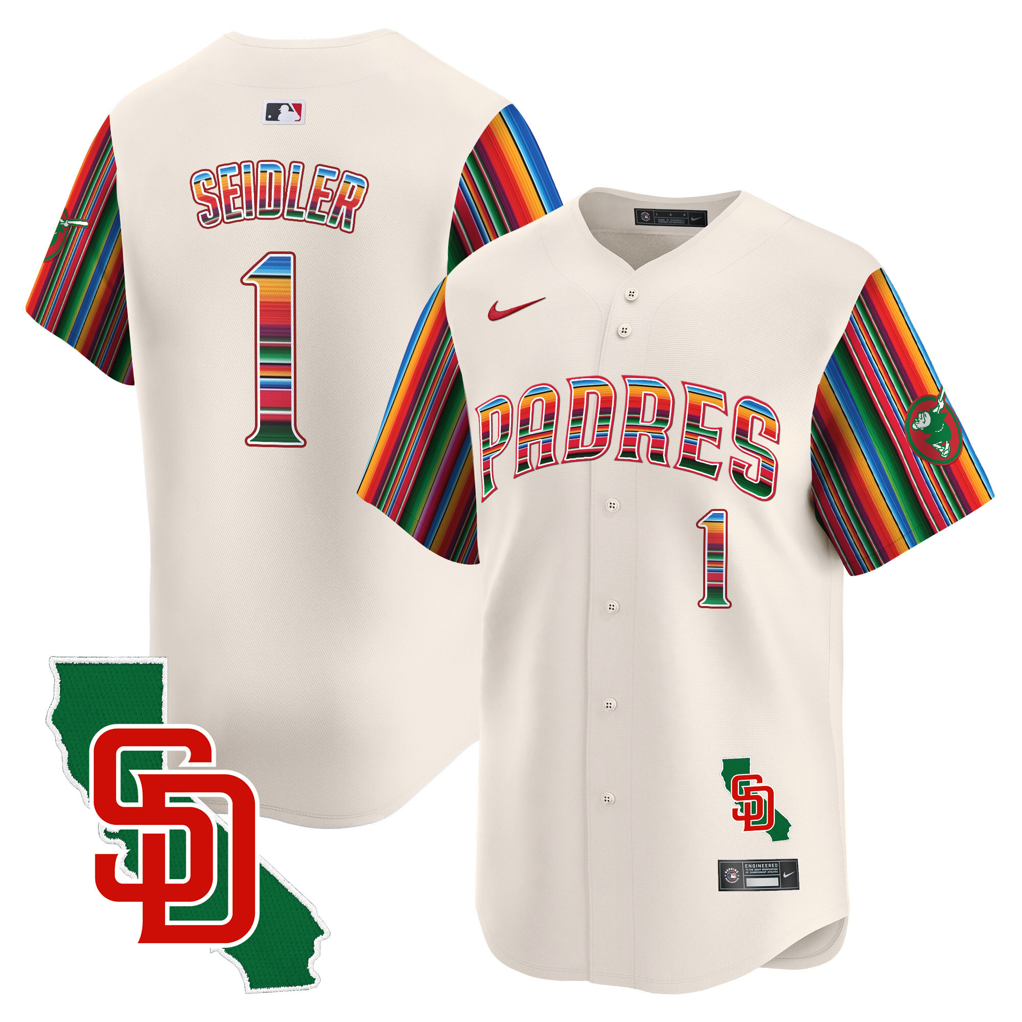 Men's Padres Mexico California Patch Vapor Premier Limited Jersey V6 – All Stitched