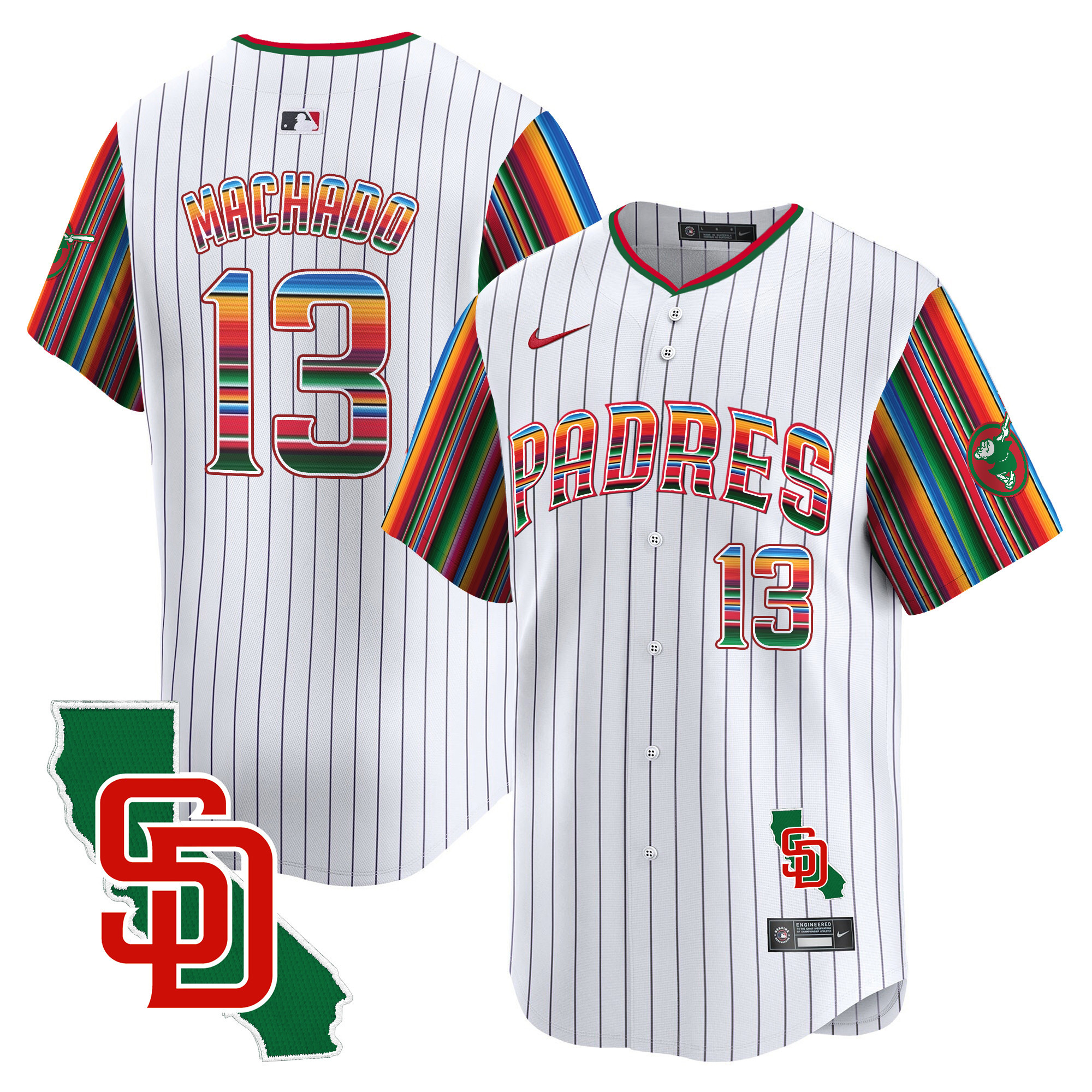Men's Padres Mexico California Patch Vapor Premier Limited Jersey V6 – All Stitched