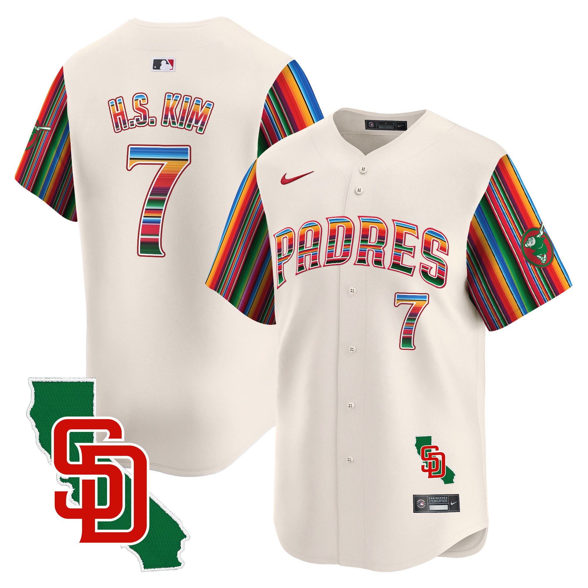 Men's Padres Mexico California Patch Vapor Premier Limited Jersey V6 – All Stitched