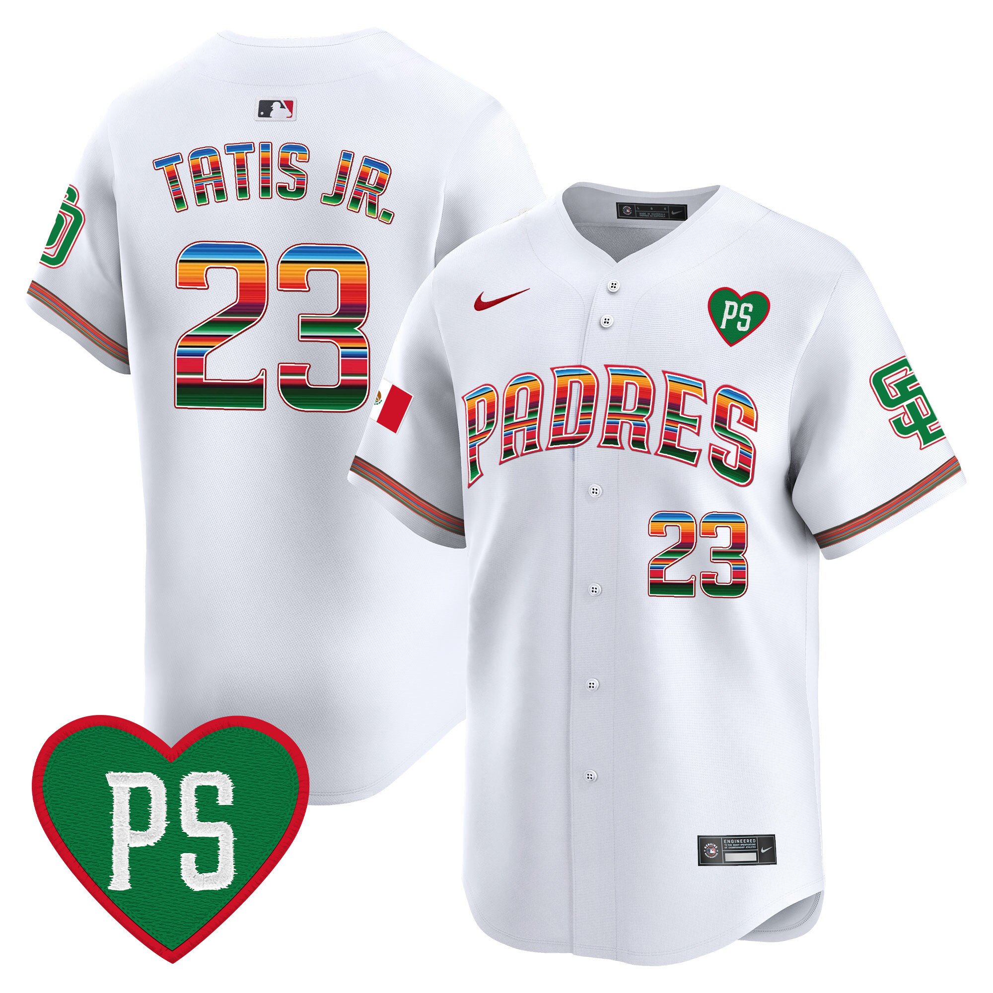 Men's Padres Mexico “For Peter” Patch Vapor Premier Limited Jersey – All Stitched