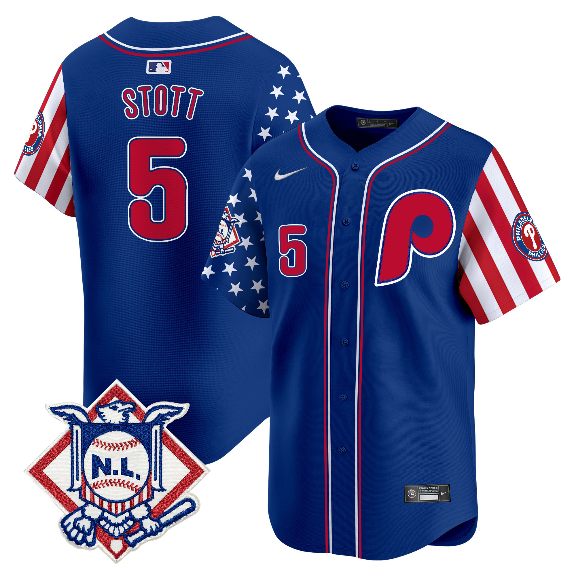 Men's Phillies 2024 Fourth of July Vapor Premier Limited Jersey - All Stitched