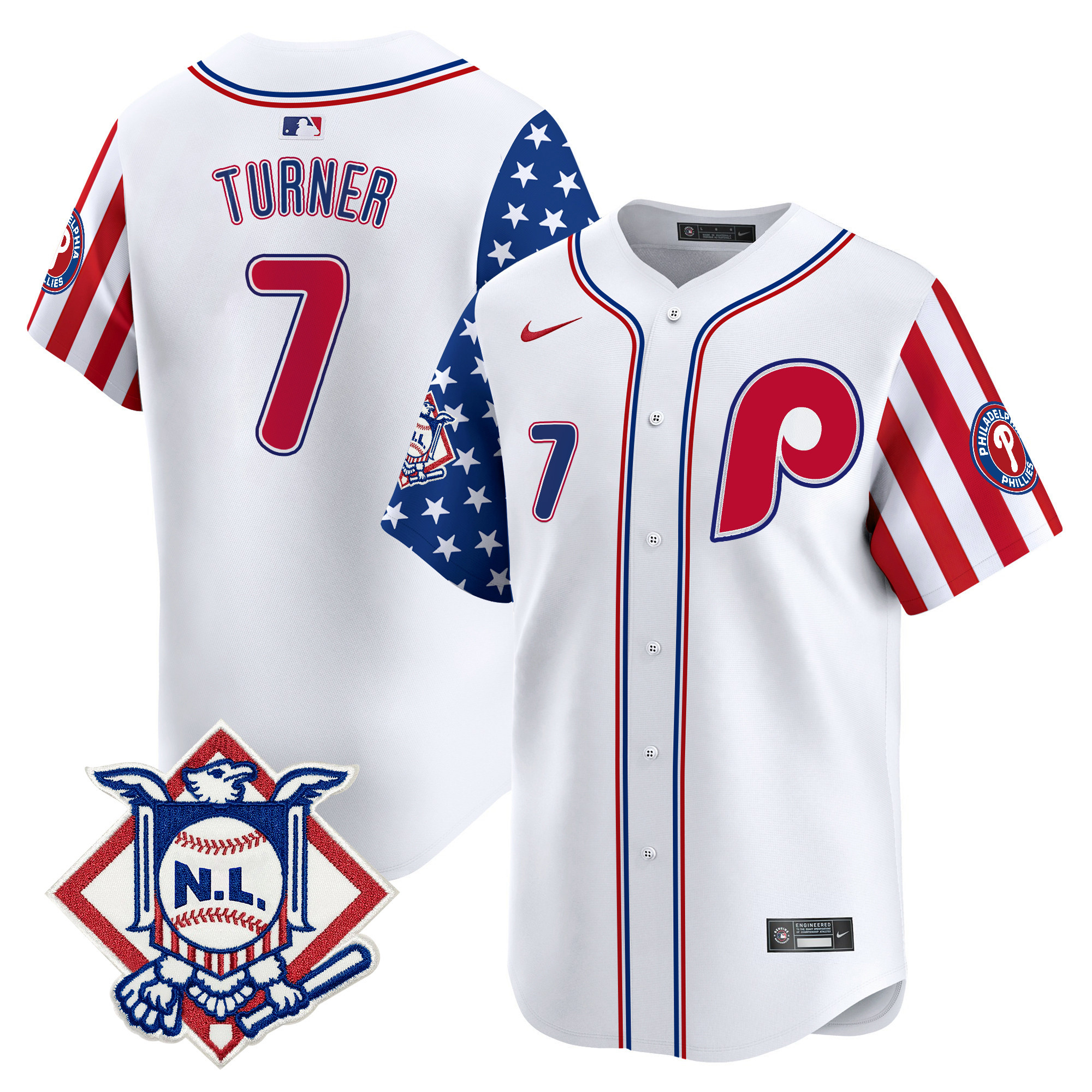Men's Phillies 2024 Fourth of July Vapor Premier Limited Jersey - All Stitched