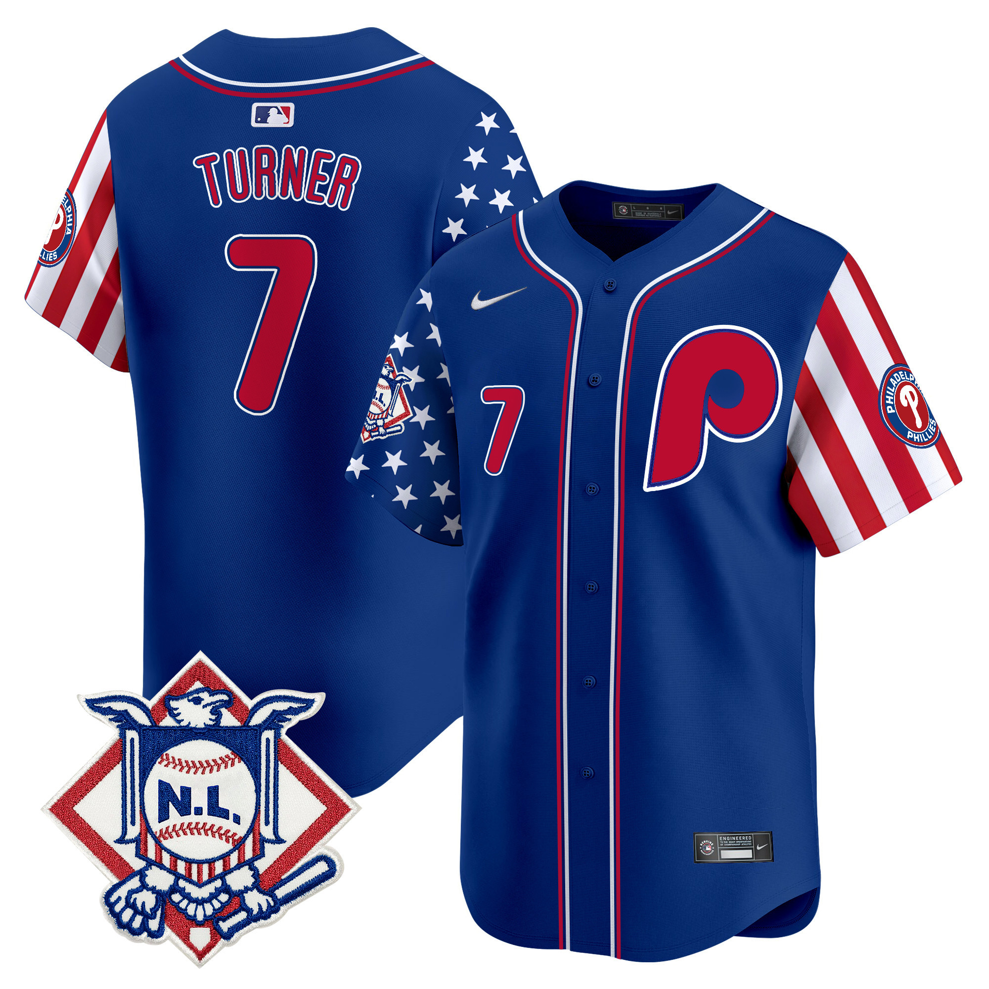 Men's Phillies 2024 Fourth of July Vapor Premier Limited Jersey - All Stitched