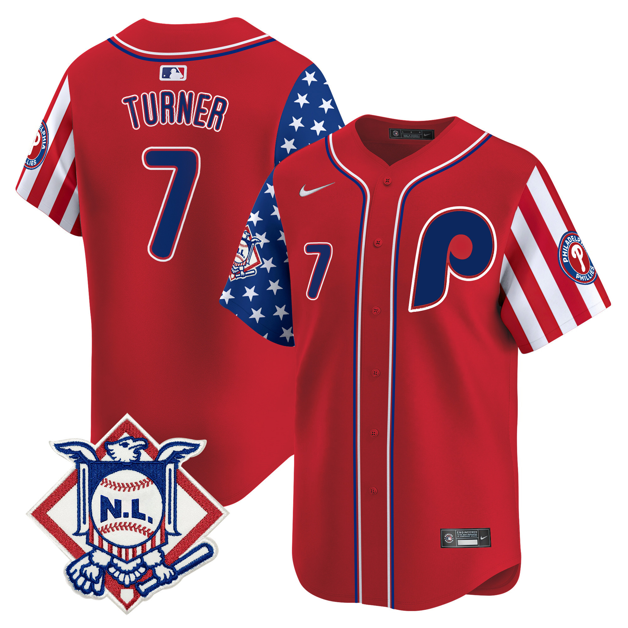 Men's Phillies 2024 Fourth of July Vapor Premier Limited Jersey - All Stitched