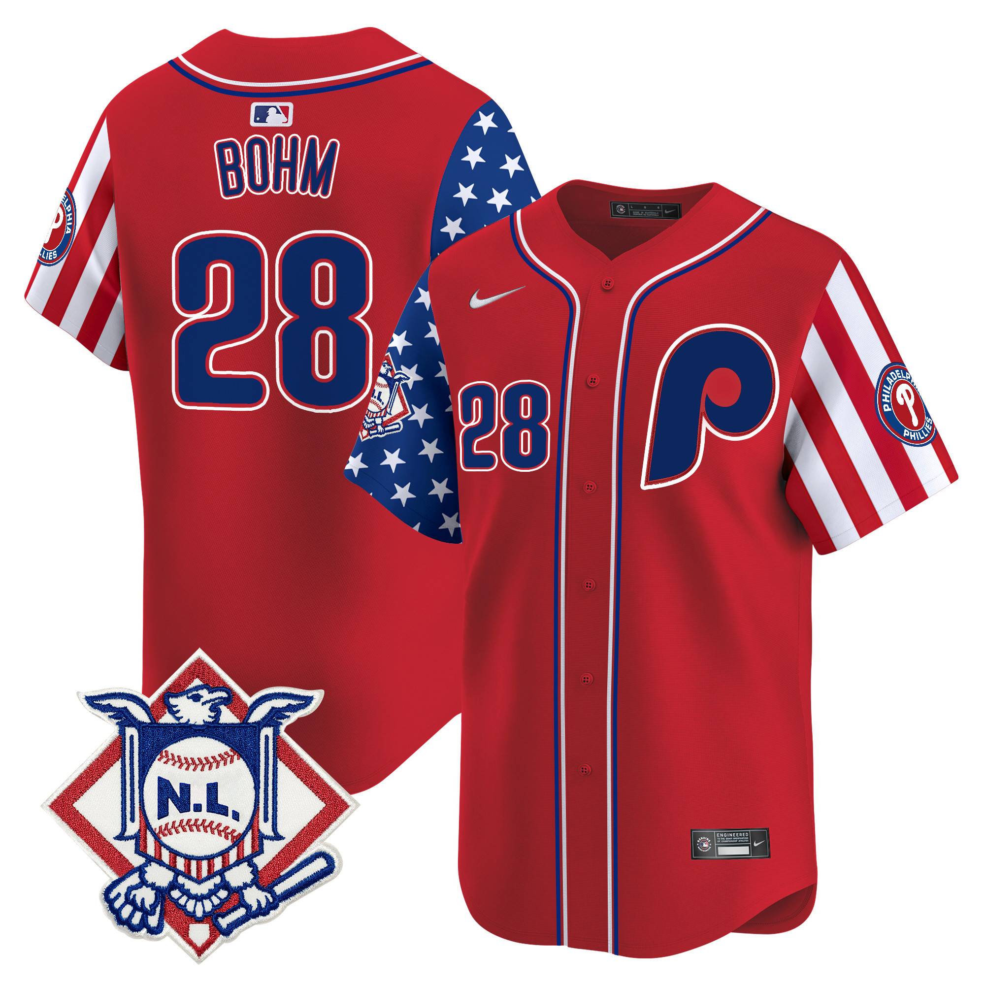 Men's Phillies 2024 Fourth of July Vapor Premier Limited Jersey - All Stitched