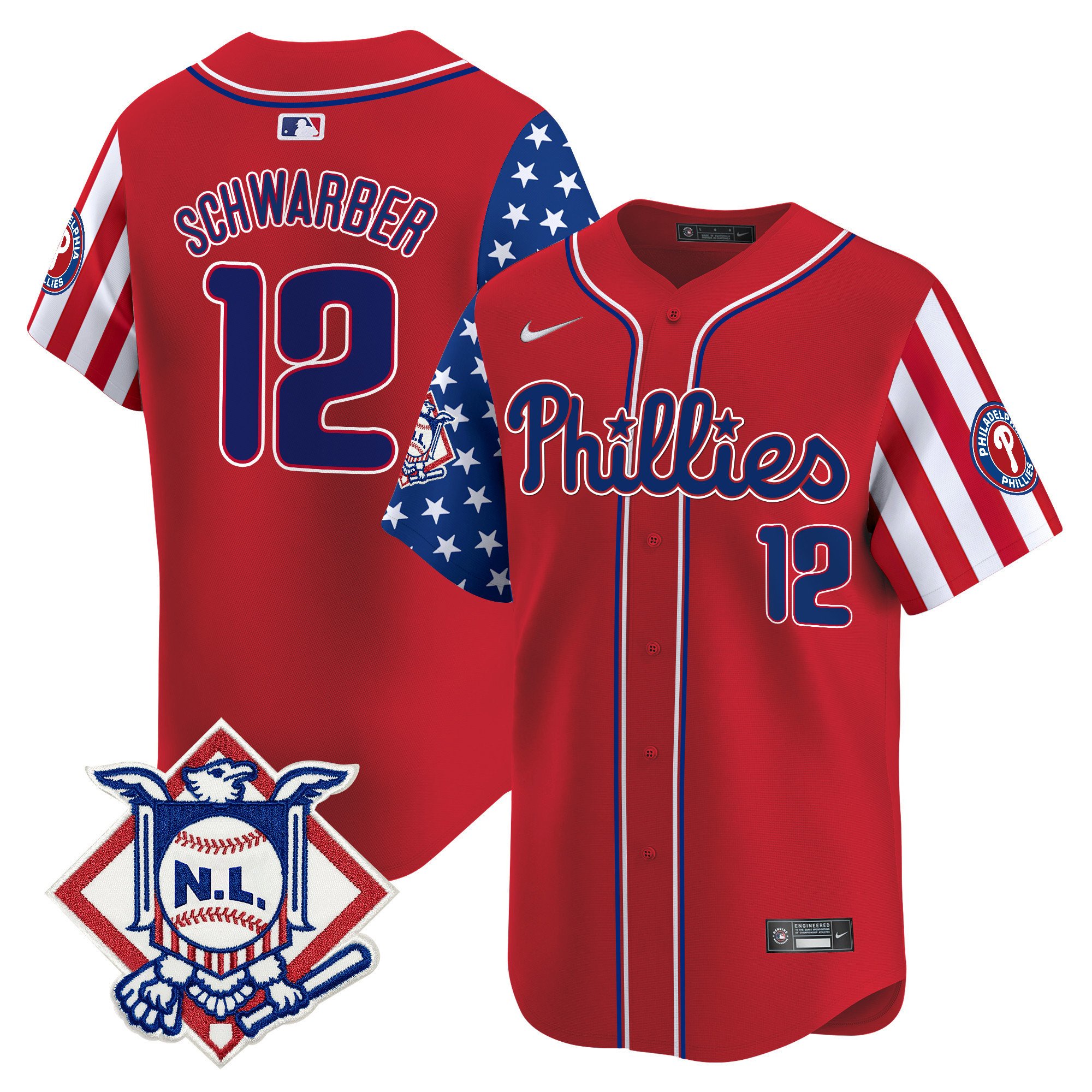 Men's Phillies 2024 Fourth of July Vapor Premier Limited Jersey V2 - All Stitched