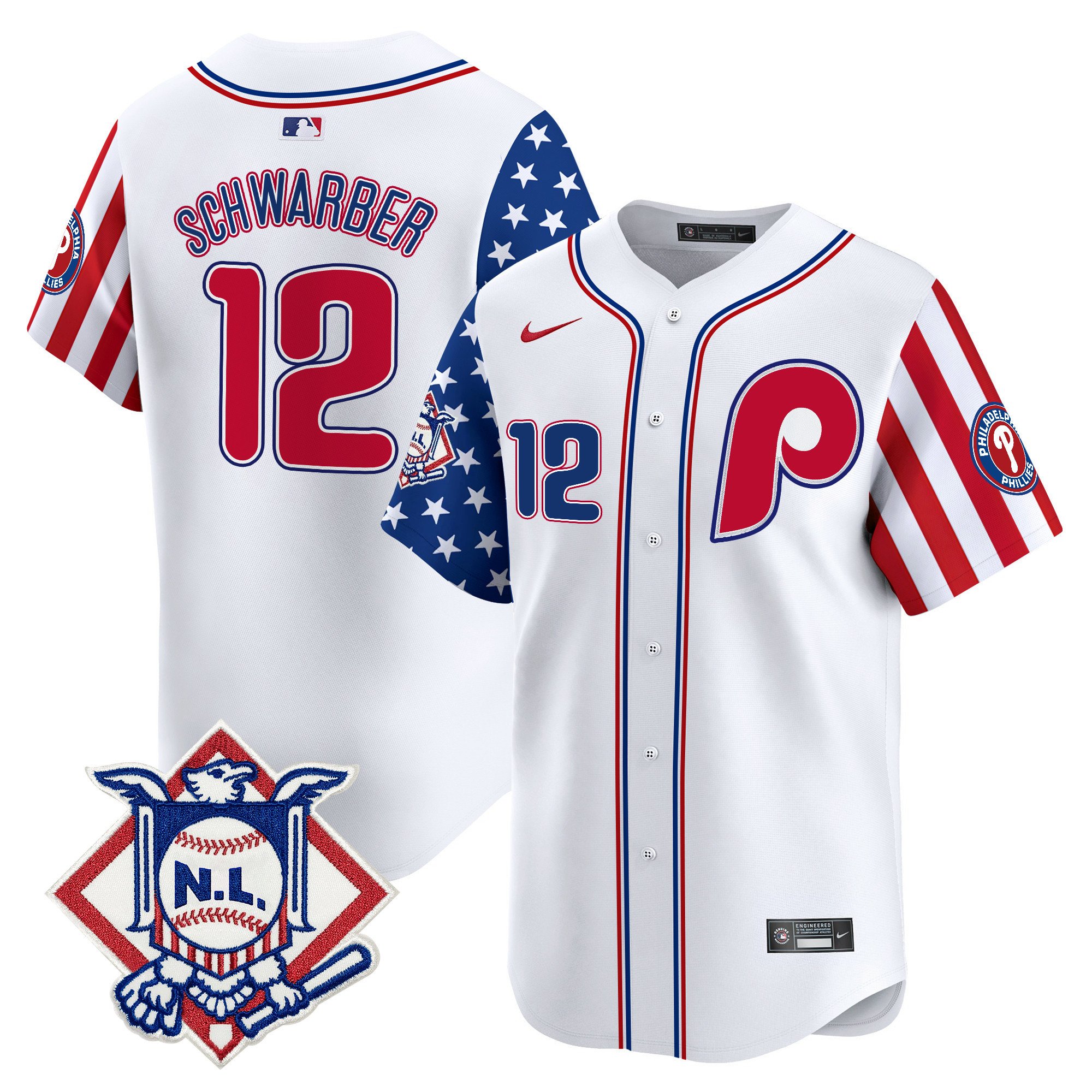 Men's Phillies 2024 Fourth of July Vapor Premier Limited Jersey V2 - All Stitched