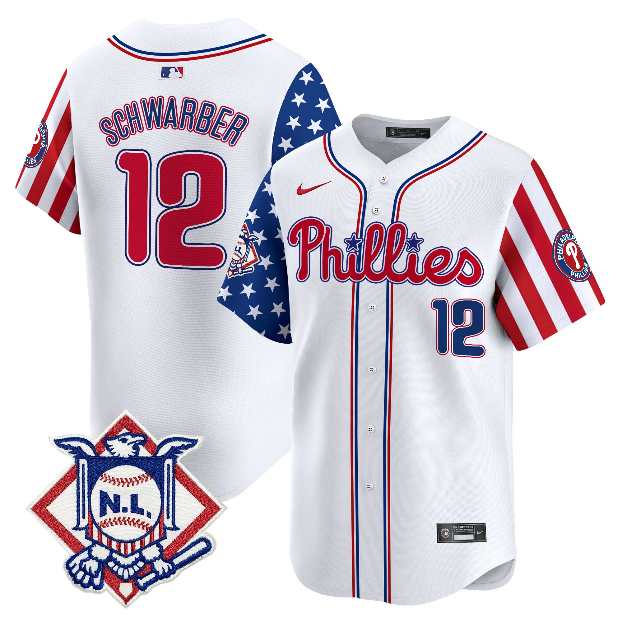 Men's Phillies 2024 Fourth of July Vapor Premier Limited Jersey V2 - All Stitched