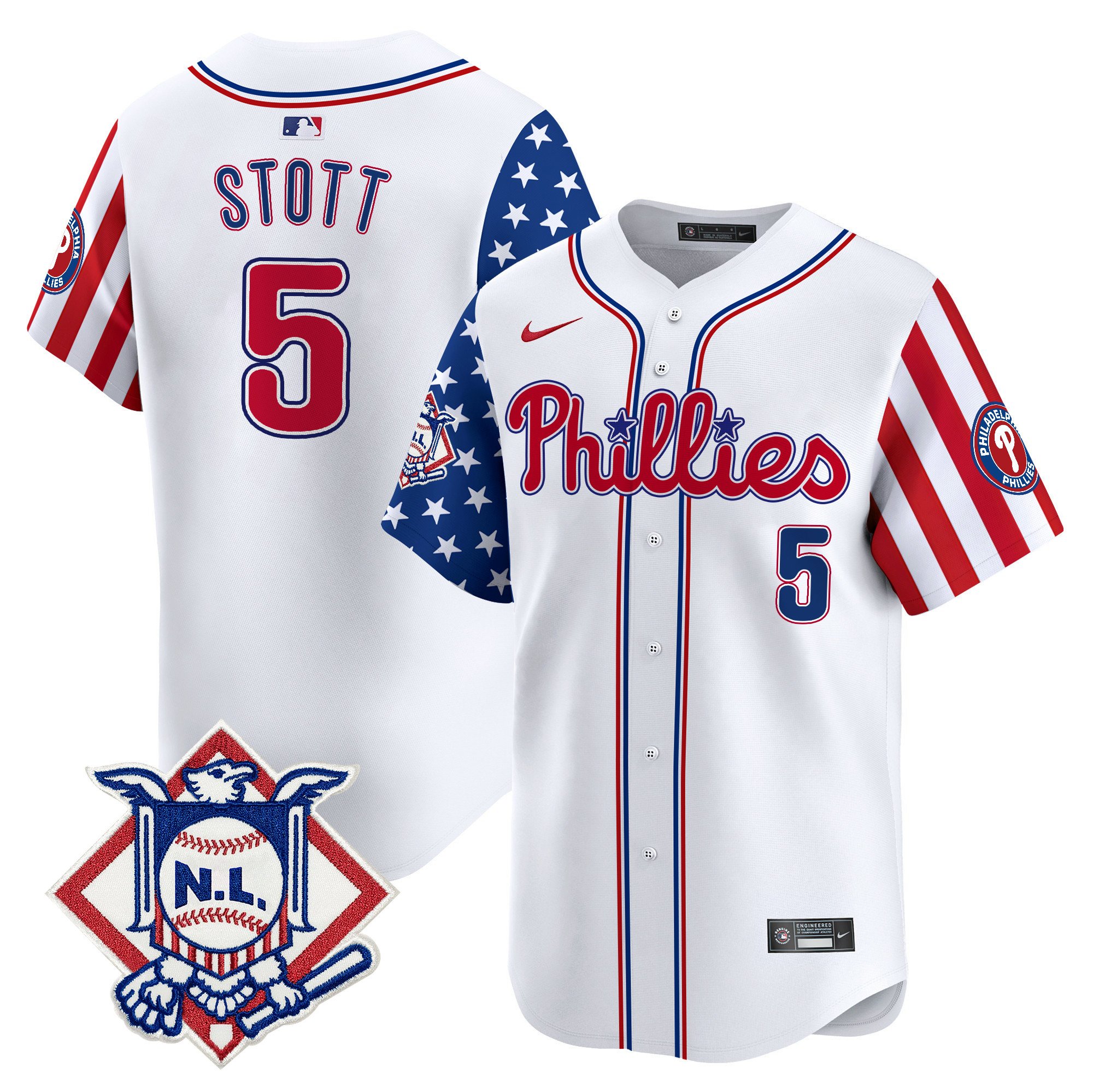 Men's Phillies 2024 Fourth of July Vapor Premier Limited Jersey V2 - All Stitched