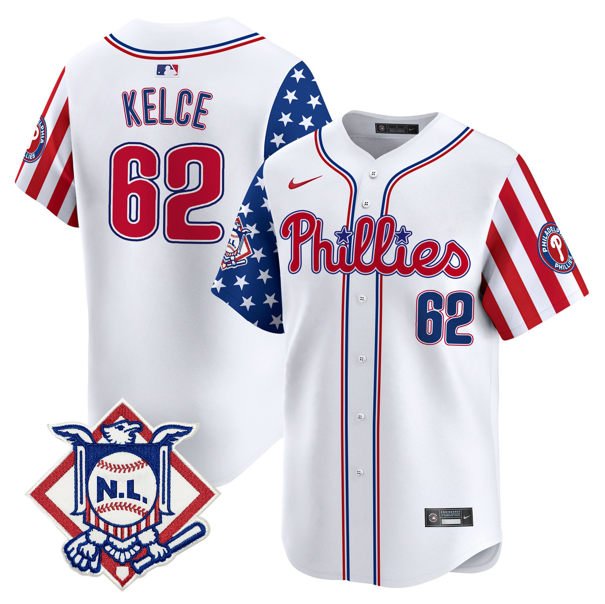 Men's Phillies 2024 Fourth of July Vapor Premier Limited Jersey V2 - All Stitched
